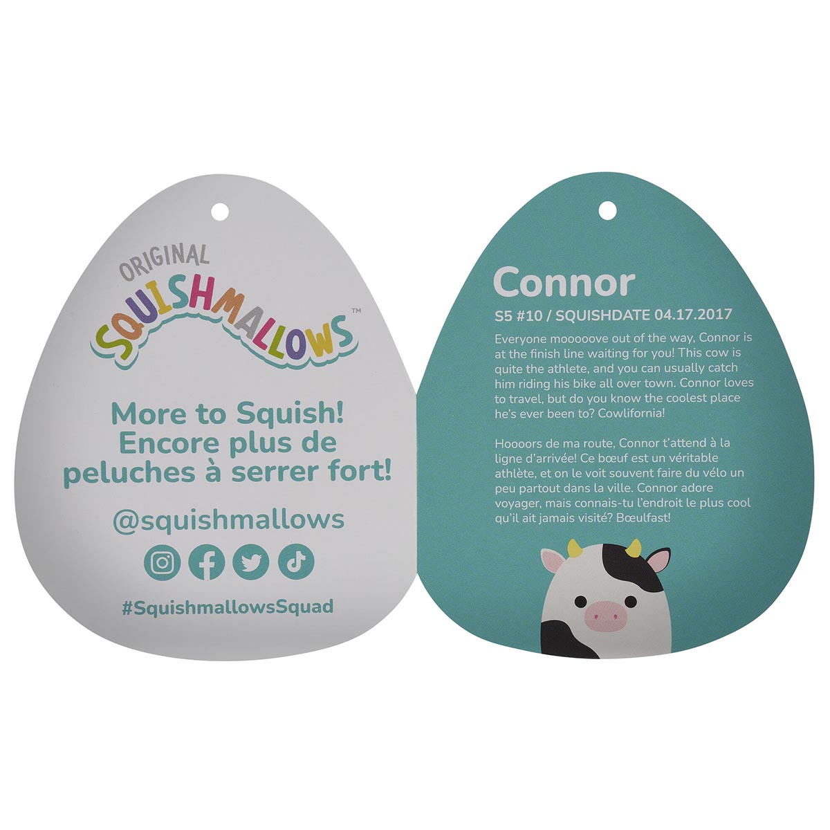 5-Inch Connor the Black and White Cow