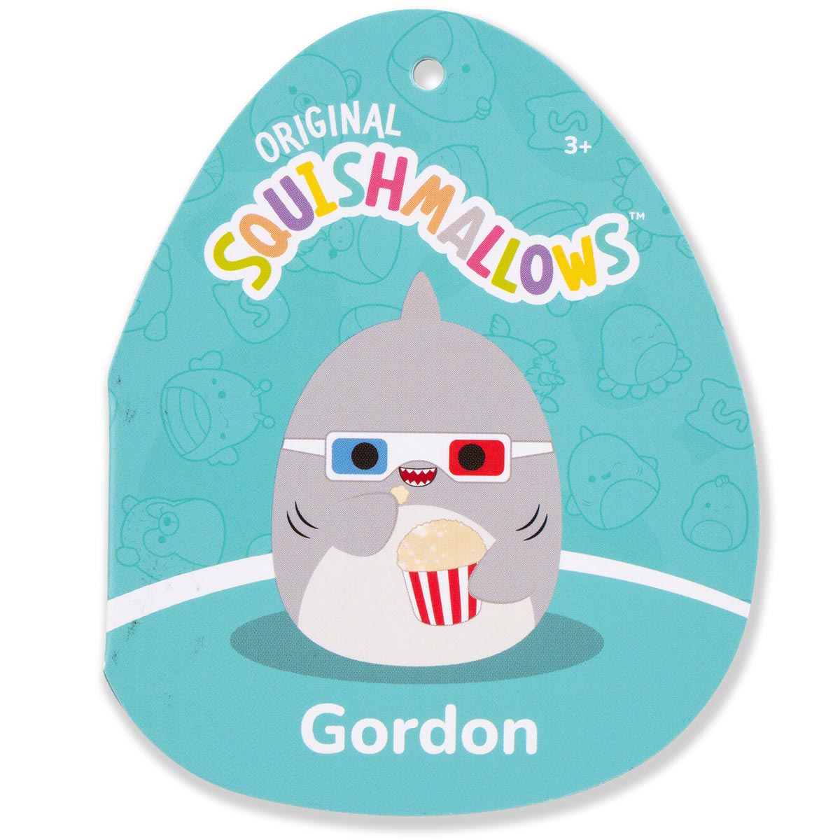 16-Inch Gordon the Grey Shark with 3D Glasses and Popcorn