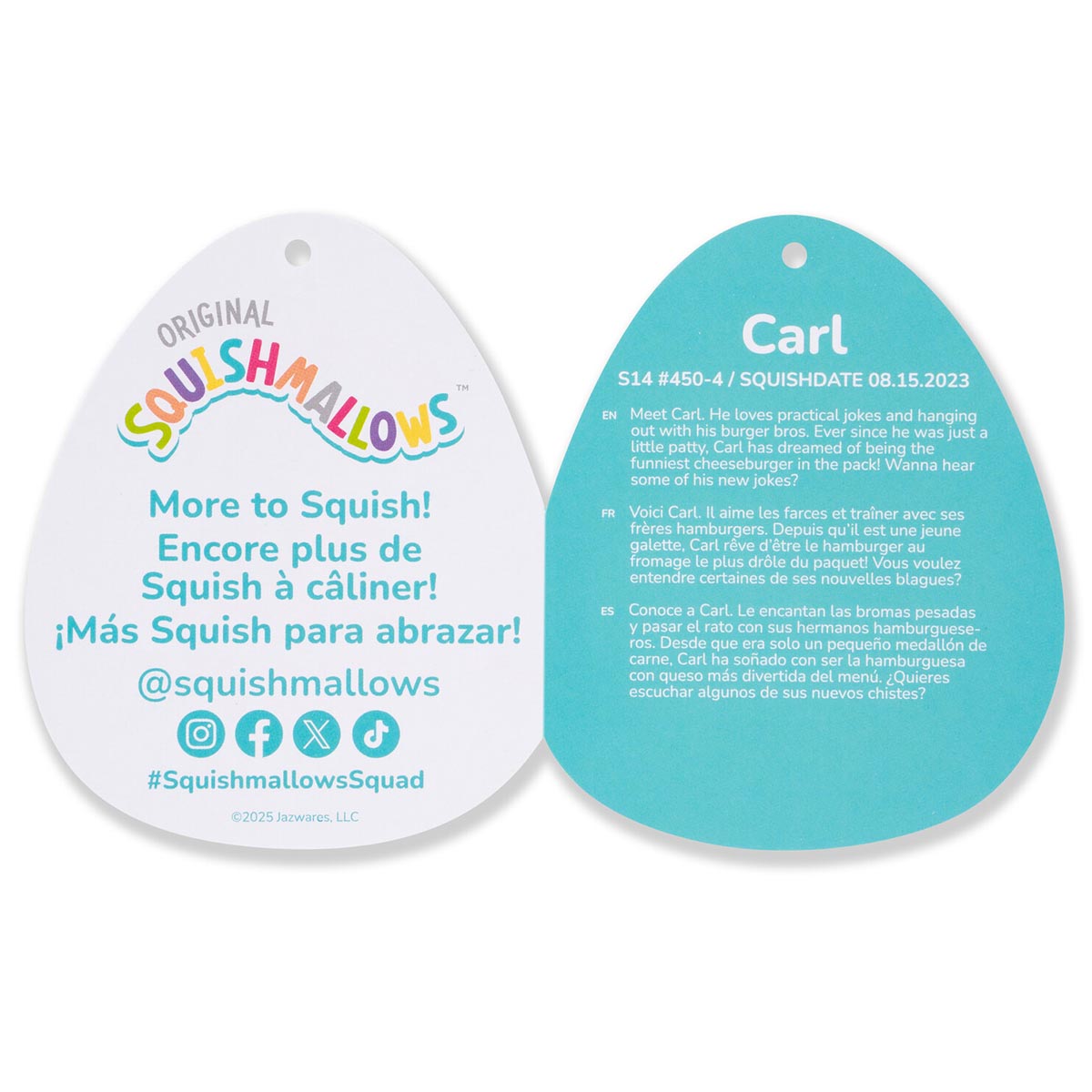 14-Inch Carl the Cheeseburger with Red and Blue Star Headband