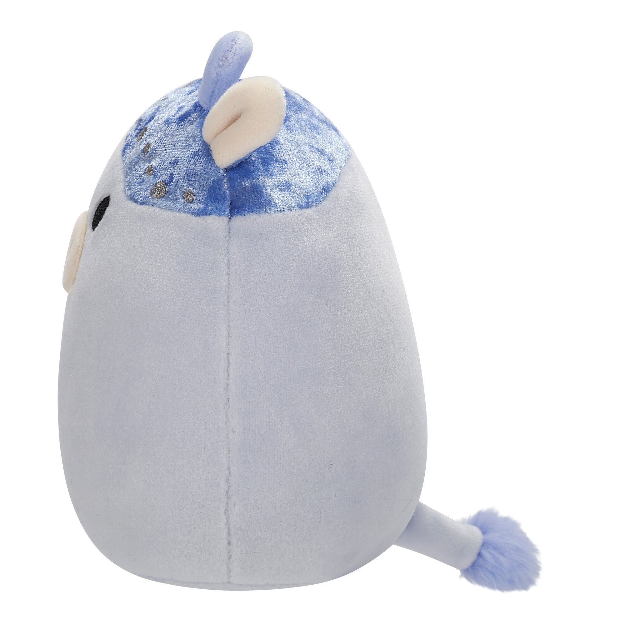 5-Inch Marzio Light Blue Velvet Cow