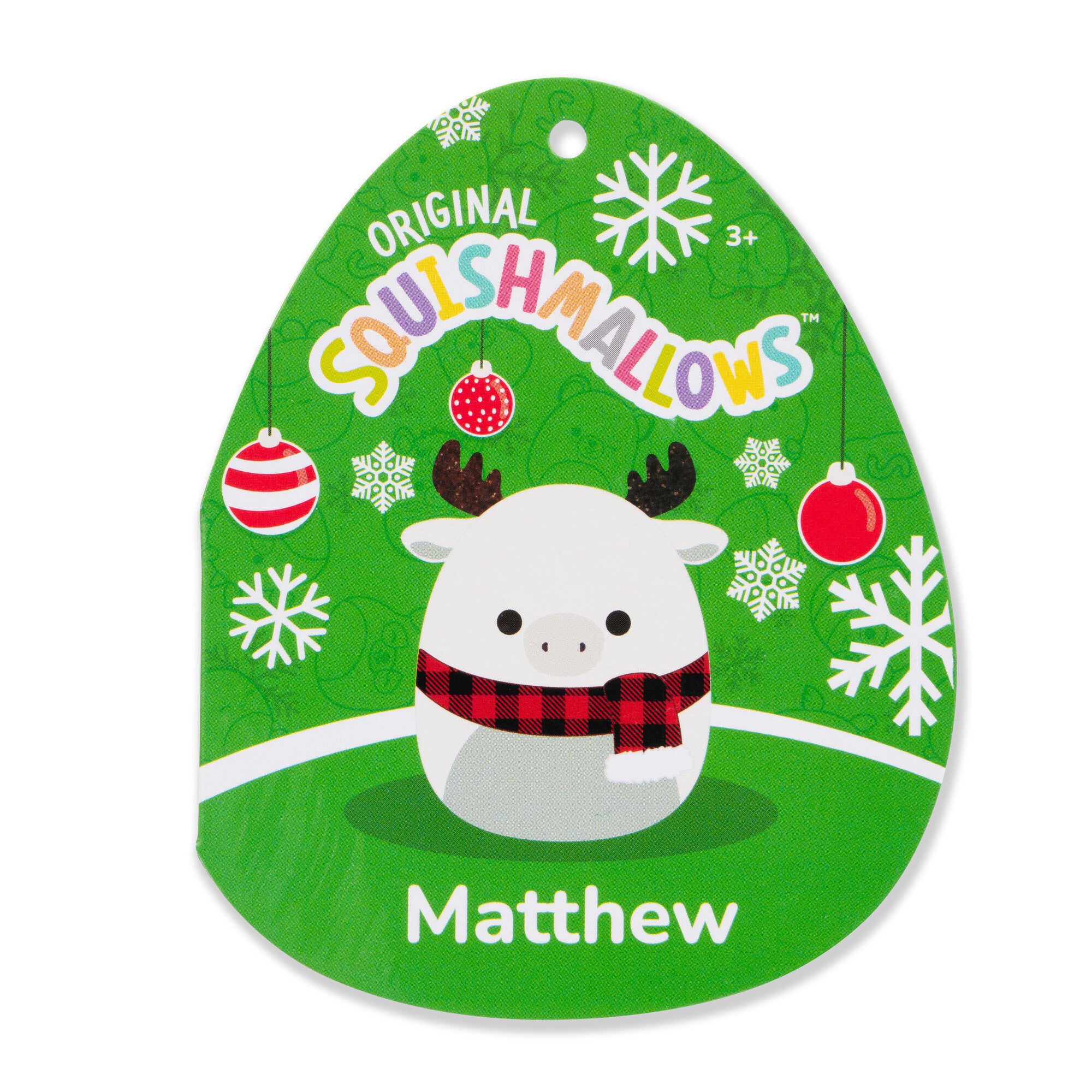 16-Inch Matthew the White Moose with Glitter Antlers