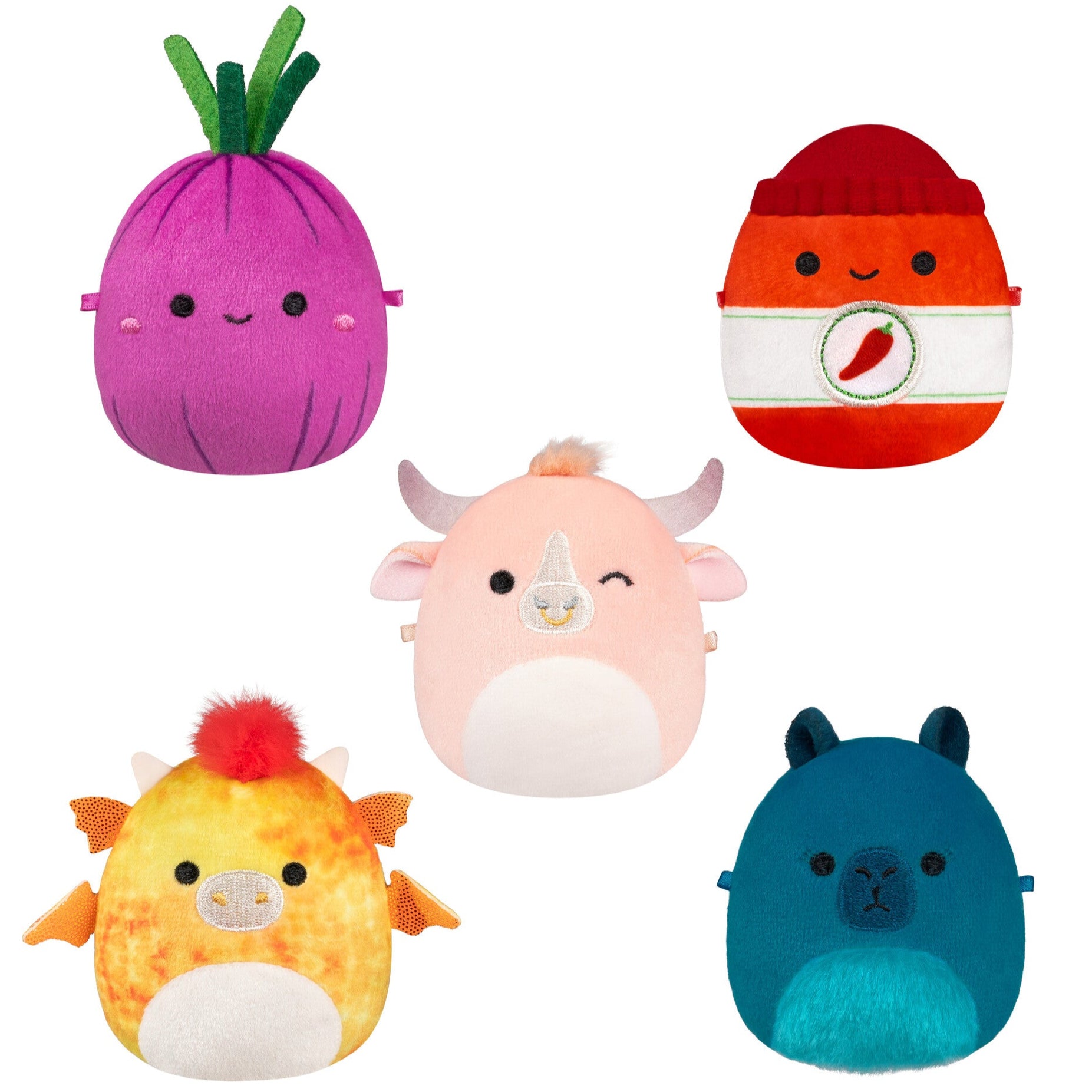 Micromallows 5-Pack - Howland Bull Dieric Dragon. Azizbek Onion. Cyril Capybara. Illia Sriracha