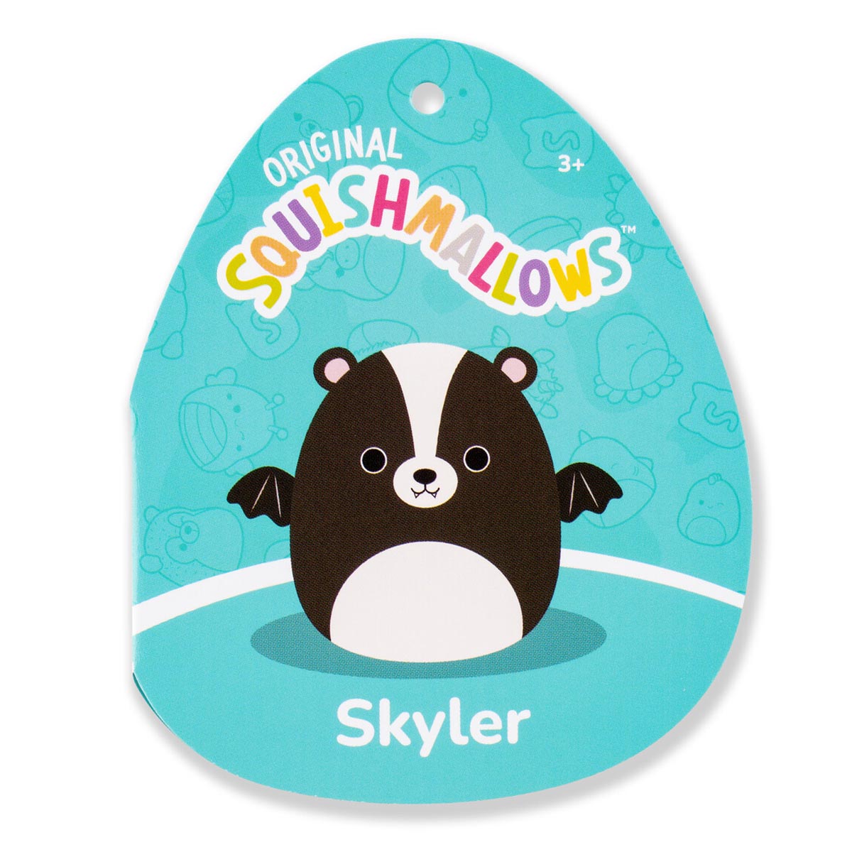 12-Inch Skyler the Black and White Skunk Bat