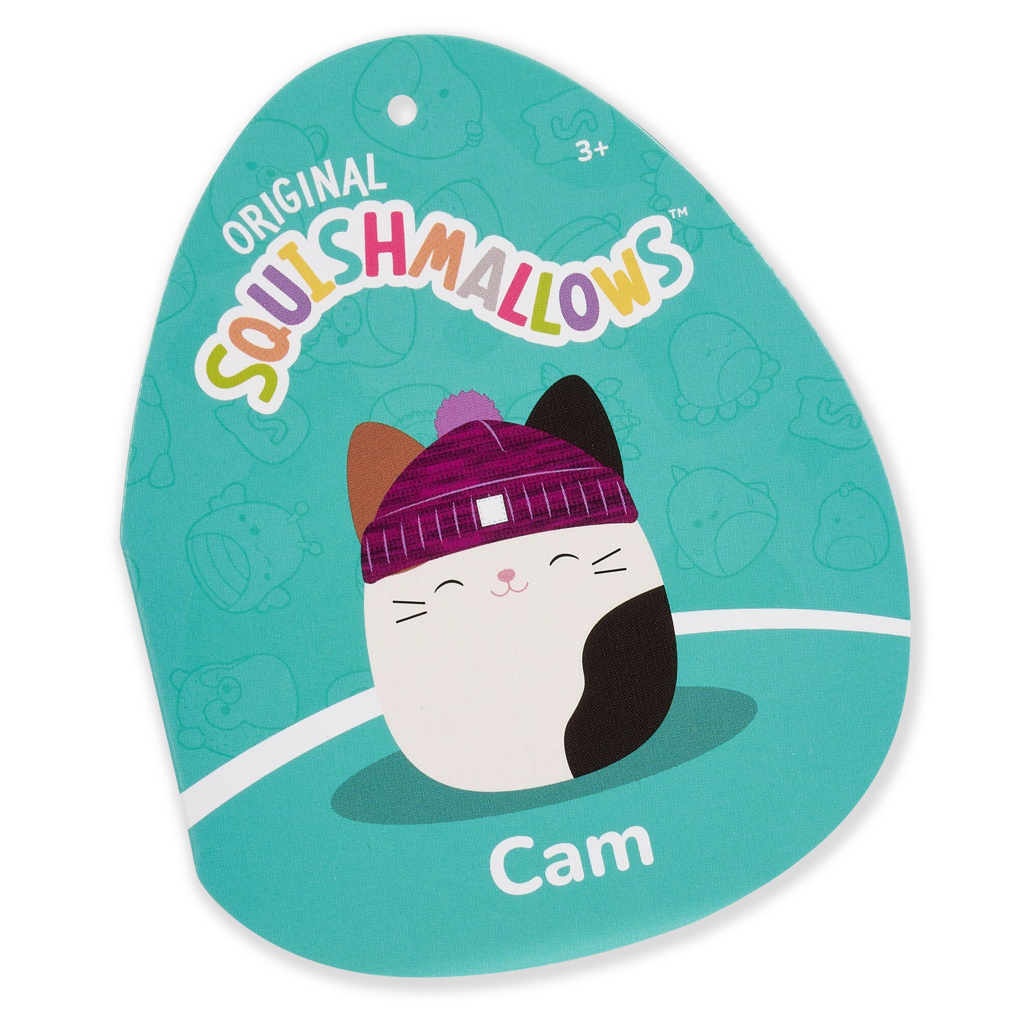 14-Inch Cam Calico Cat with Purple Hat