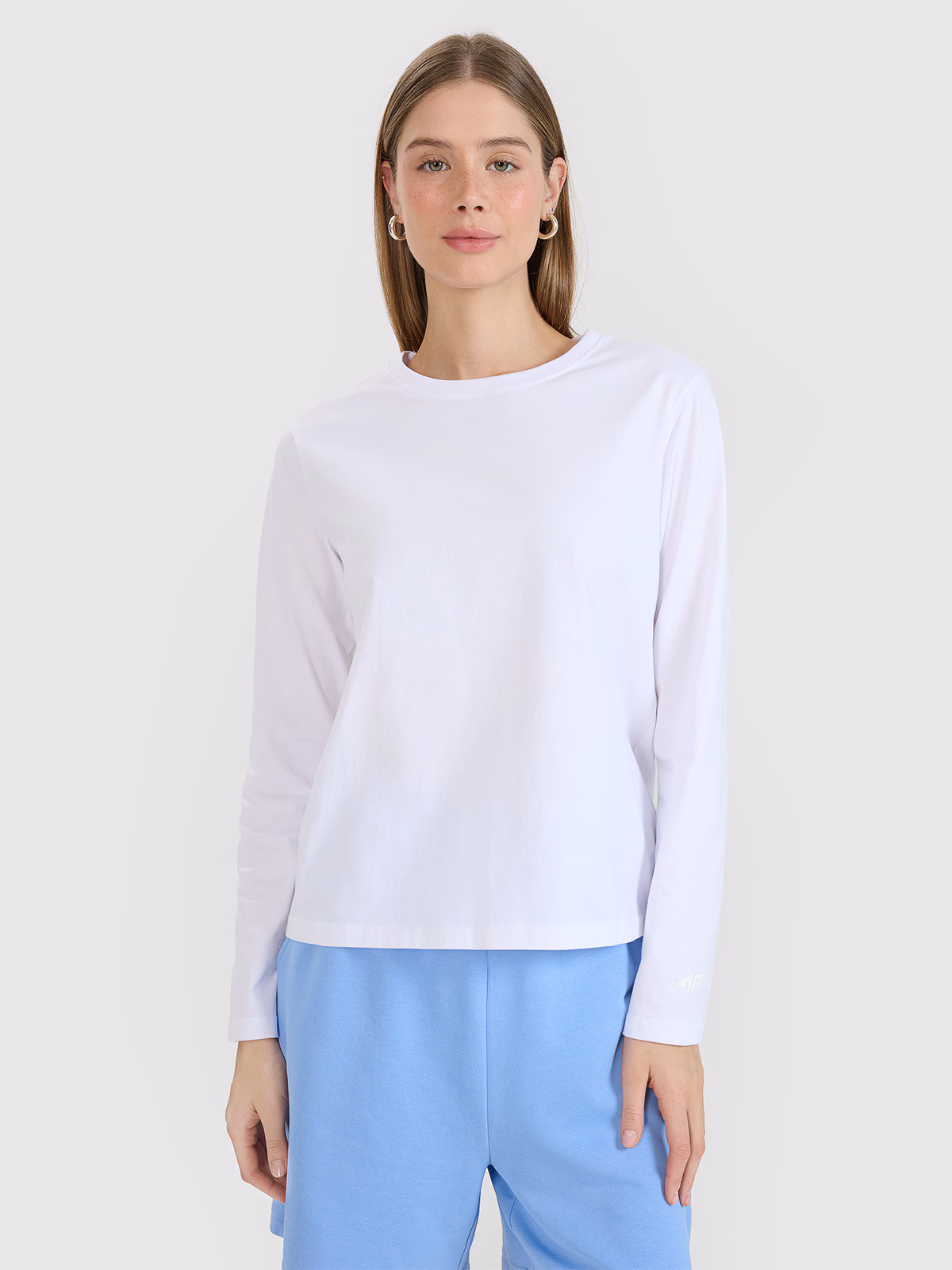 Longsleeve oversize gładki damski - szary