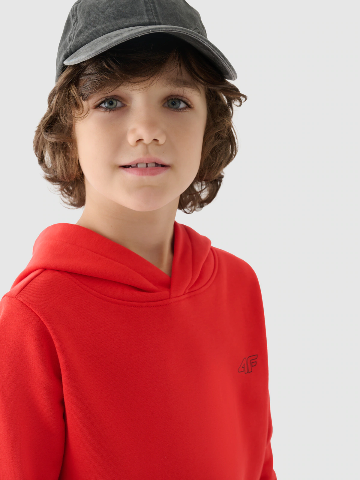 Bluza dresowa nierozpinana z kapturem chłopięca - niebieska