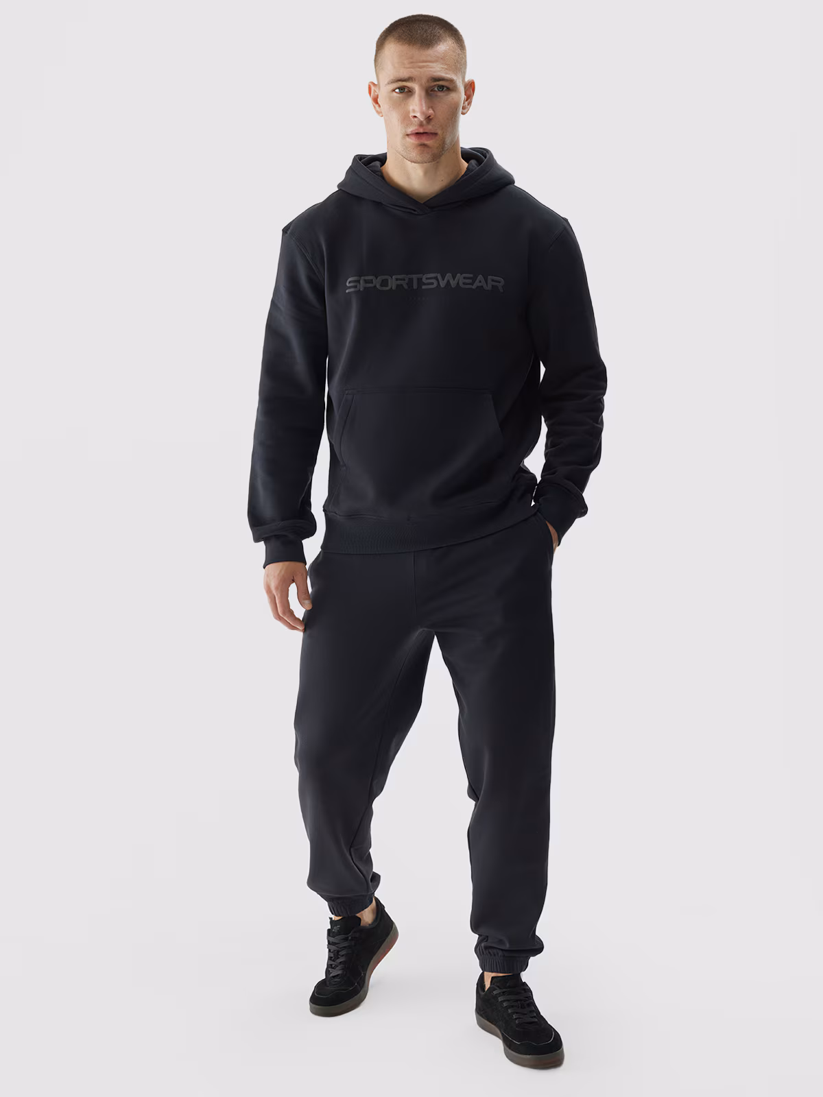 Spodnie dresowe joggery męskie - niebieskie