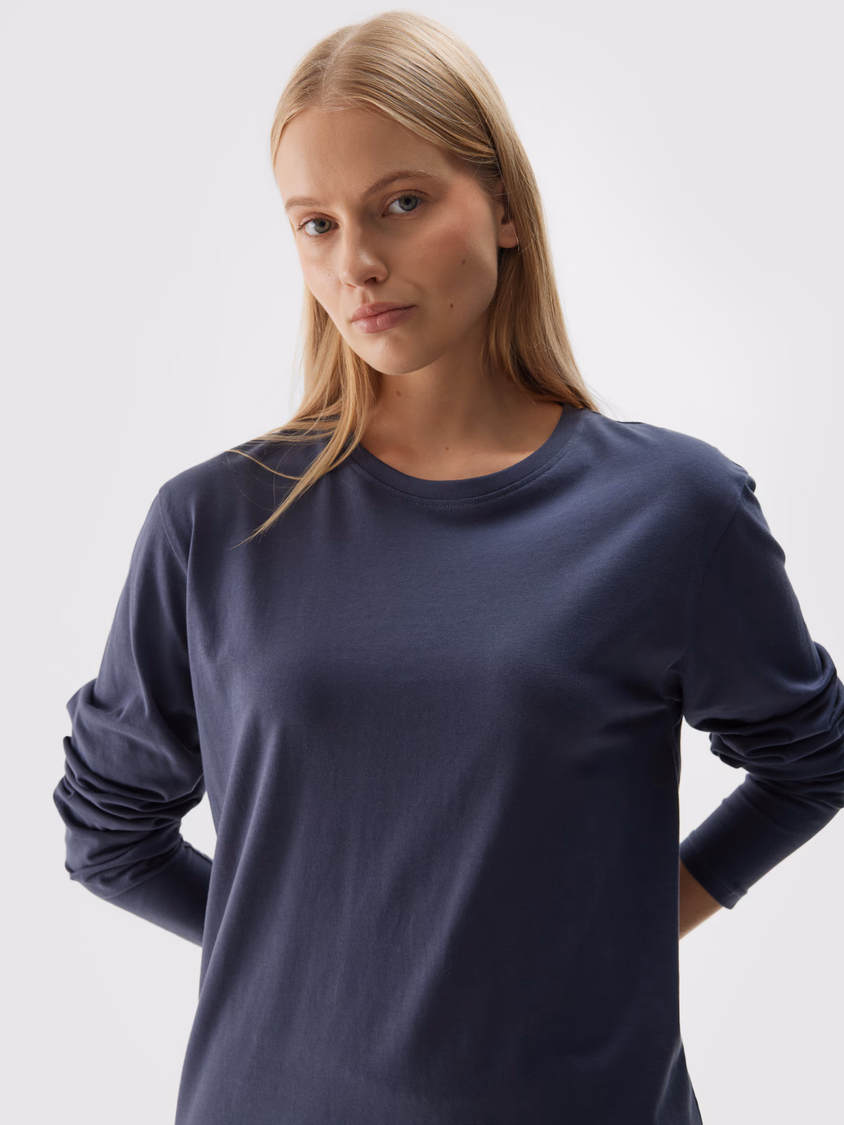 Longsleeve oversize uniseks - granatowy