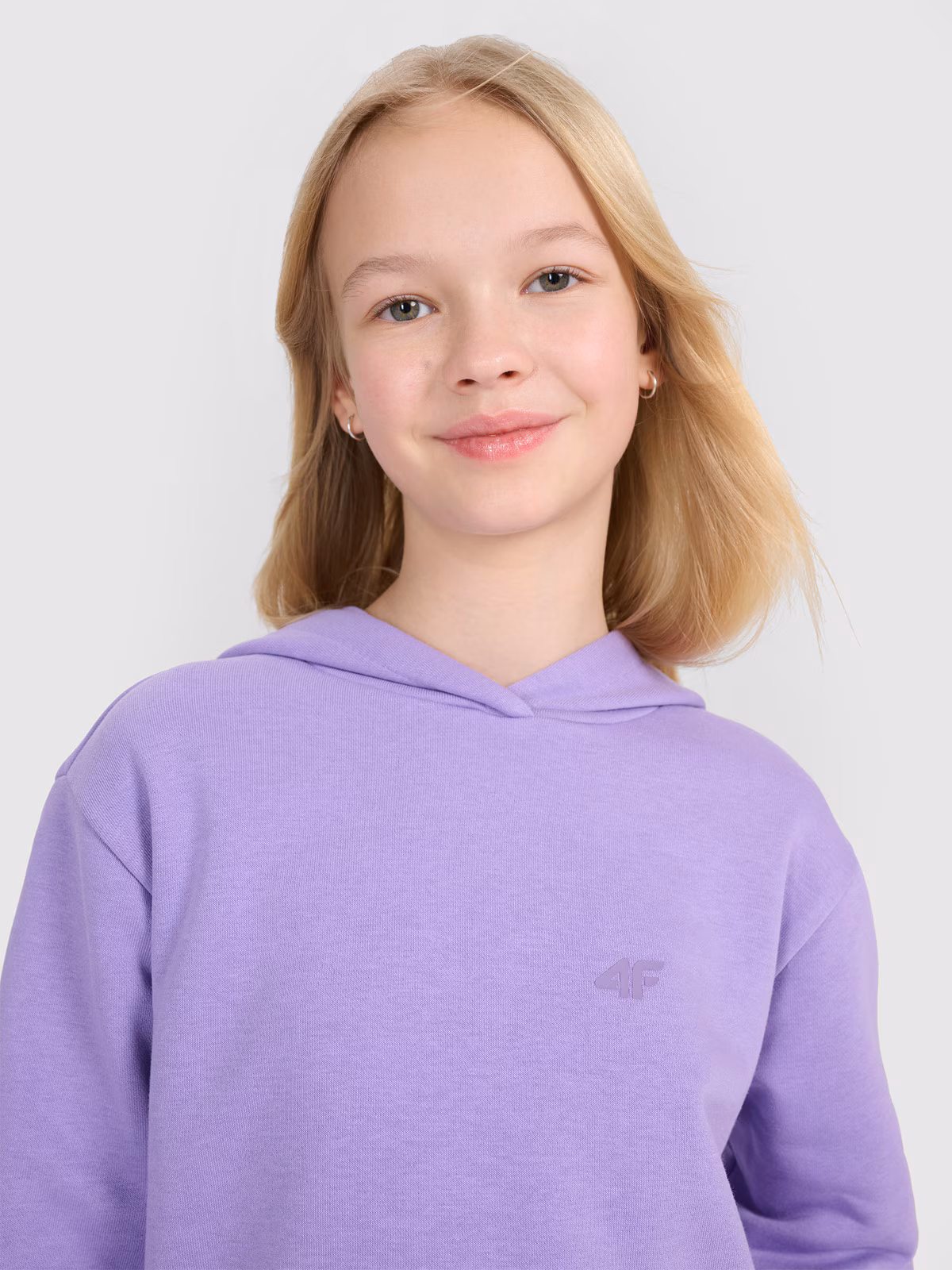 Bluza dresowa nierozpinana z kapturem dziewczęca - różowa