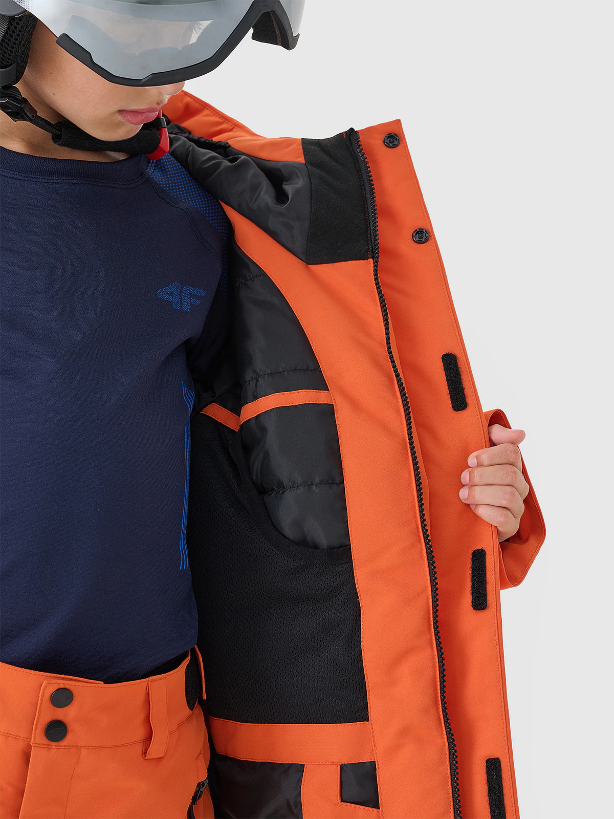 Kurtka snowboardowa membrana 8000 chłopięca - pomarańczowa