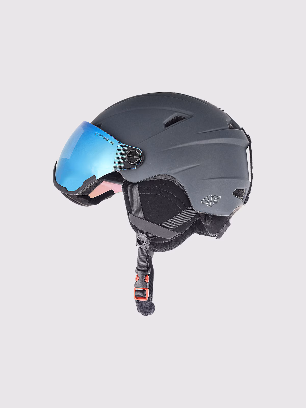 Kask narciarski z goglami uniseks - szary