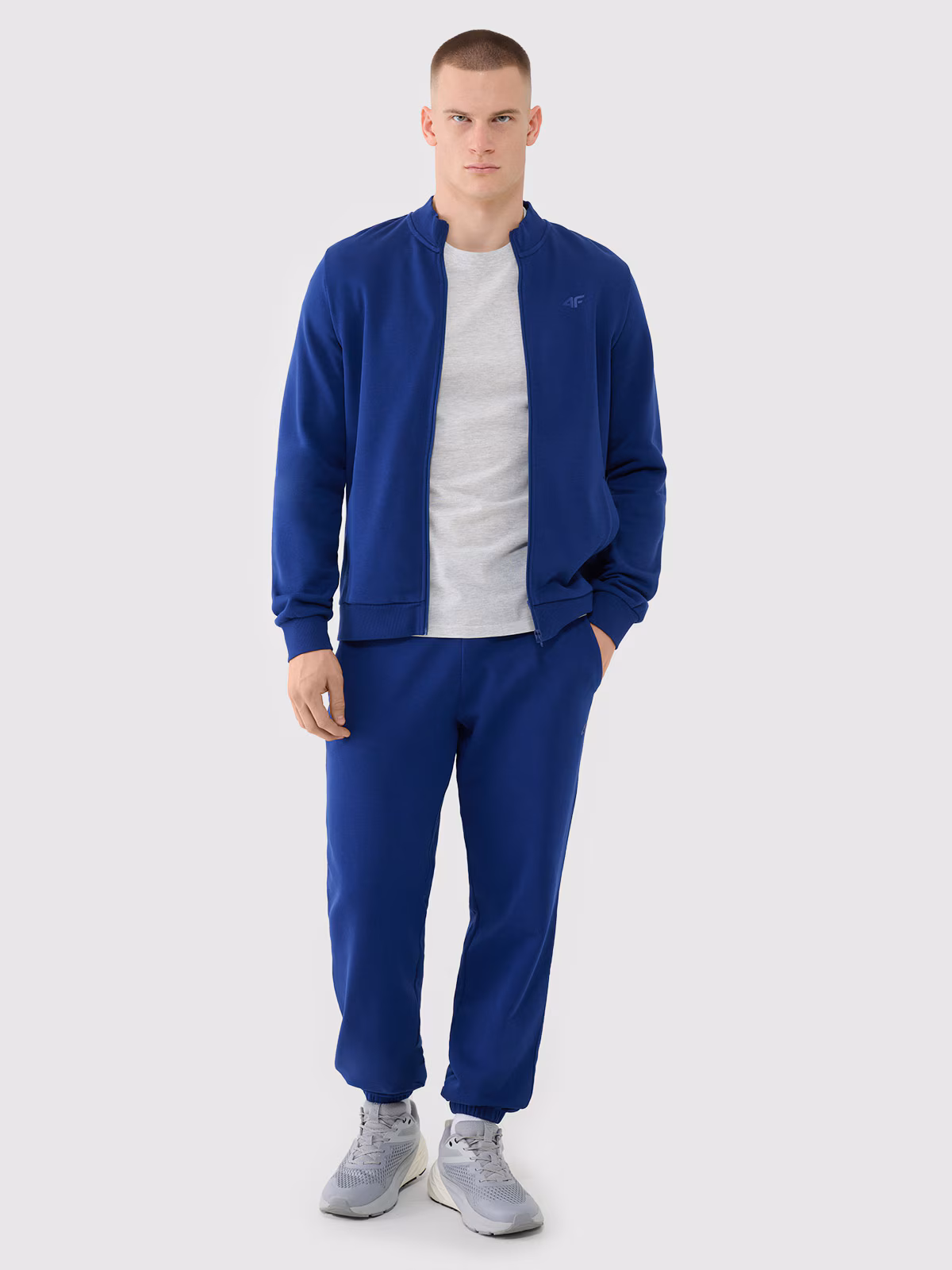 T-shirt regular gładki męski - czarny