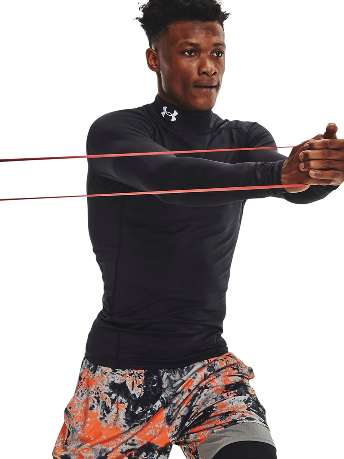 Longsleeve treningowy męski Under Armour UA Cg Armour Comp Mock - czarny