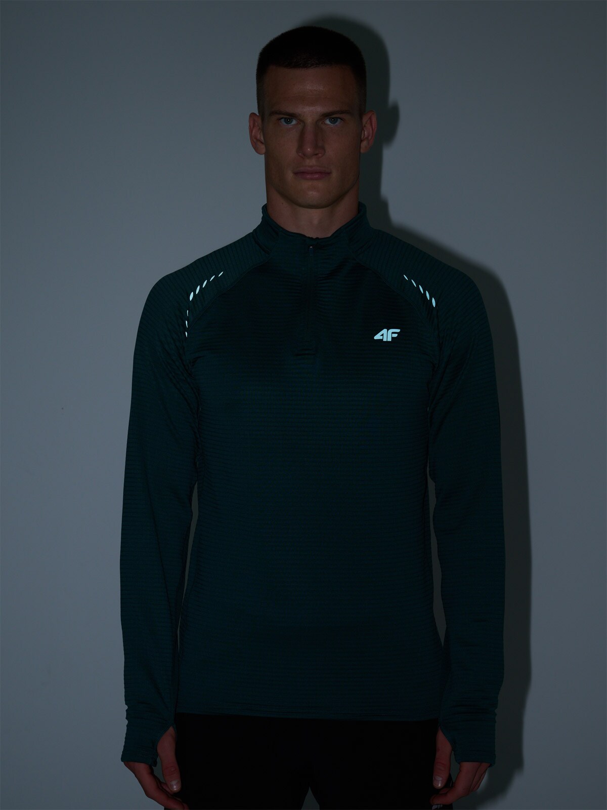 Bluza do biegania szybkoschnąca męska - szara