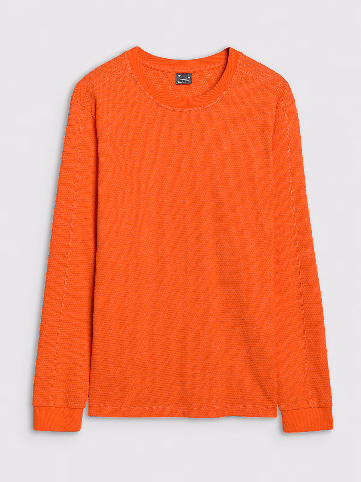 Longsleeve oversize gładki męski - biały