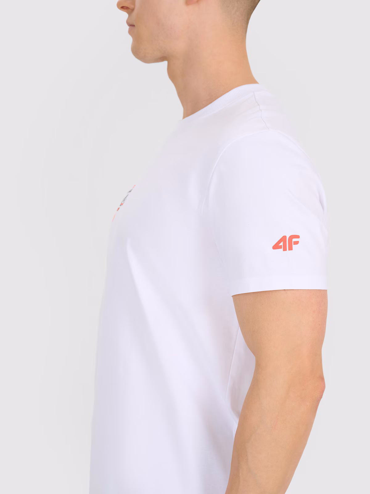 T-shirt regular z nadrukiem męski - szary