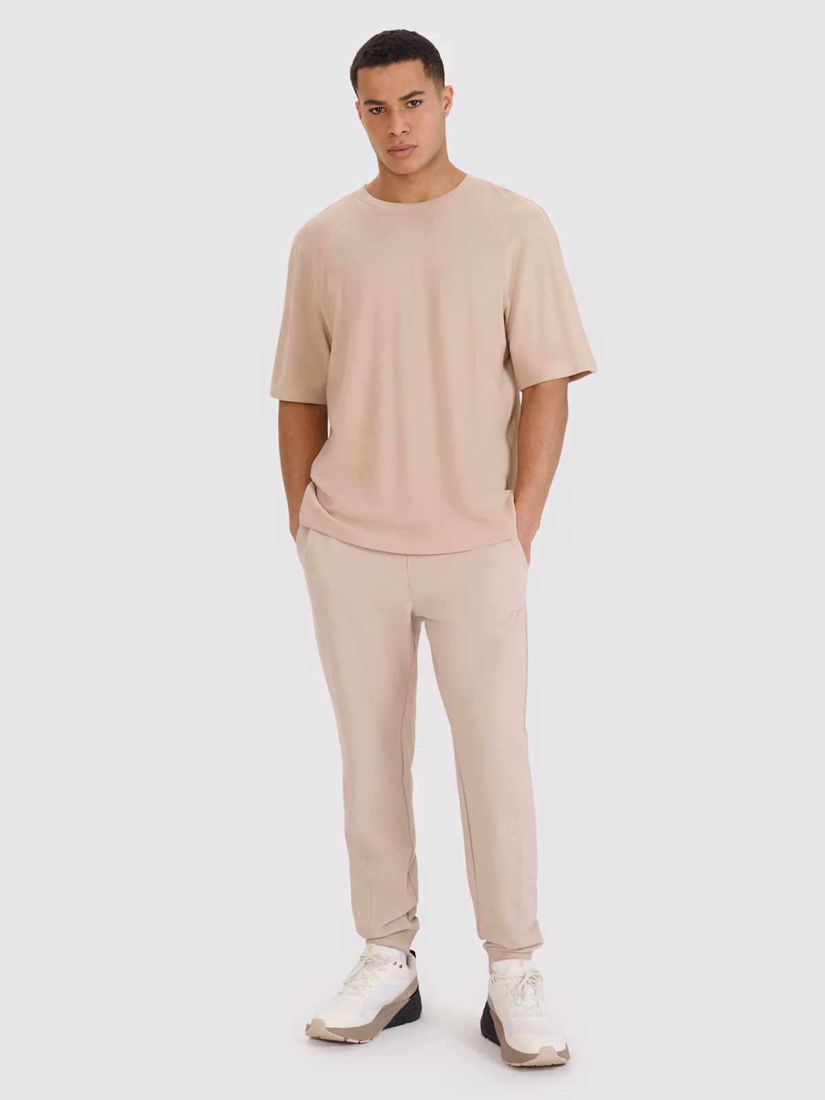 T-shirt oversize z modalem męski - biała