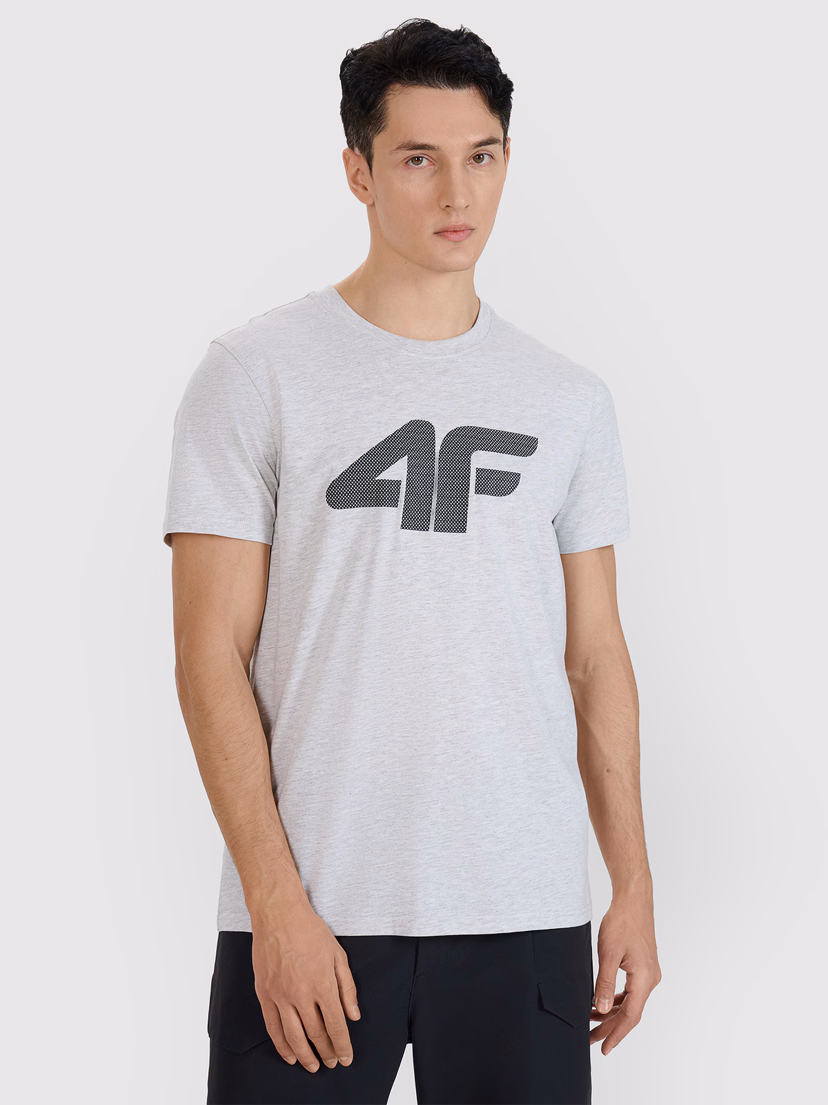 T-shirt regular z nadrukiem męski - czerwony