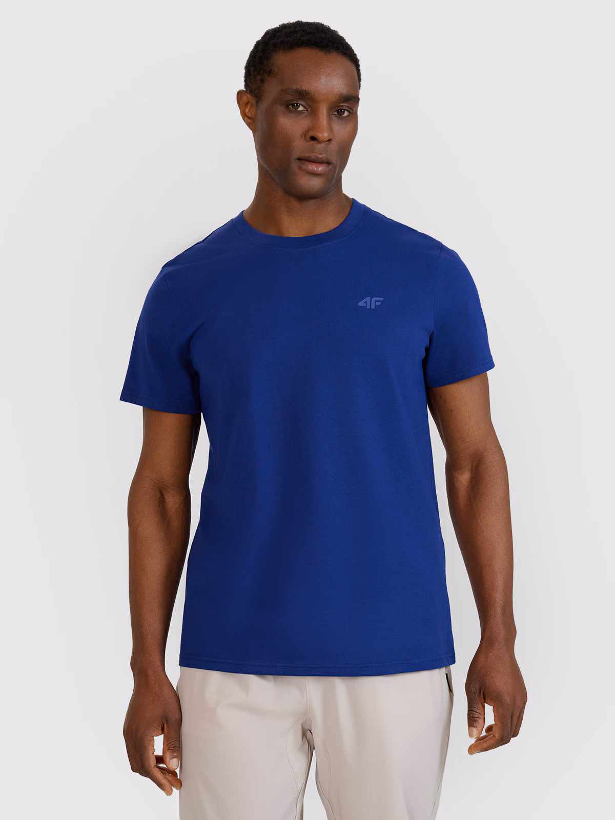 T-shirt regular gładki męski - czarny