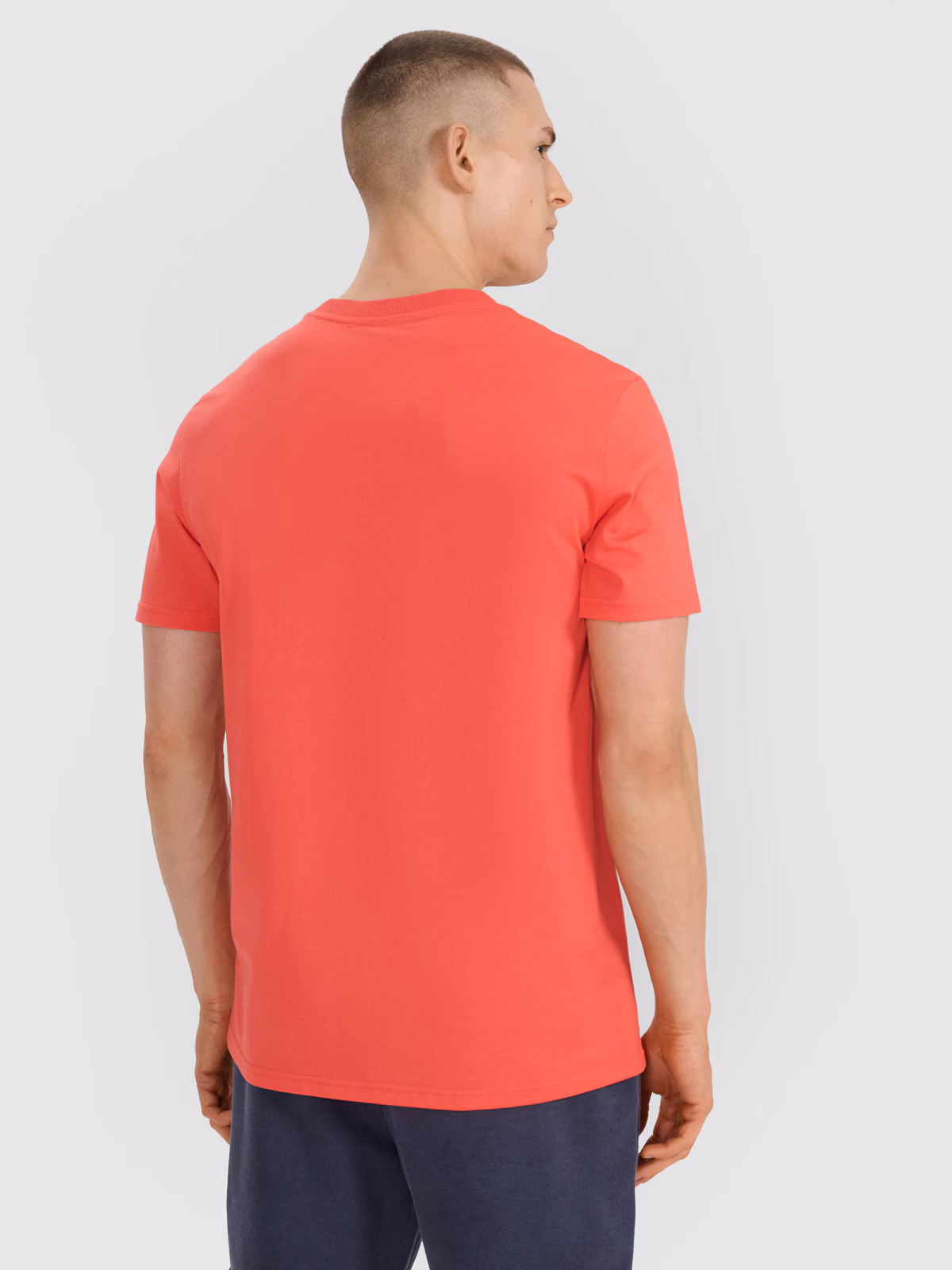 T-shirt regular z nadrukiem męski - turkusowy