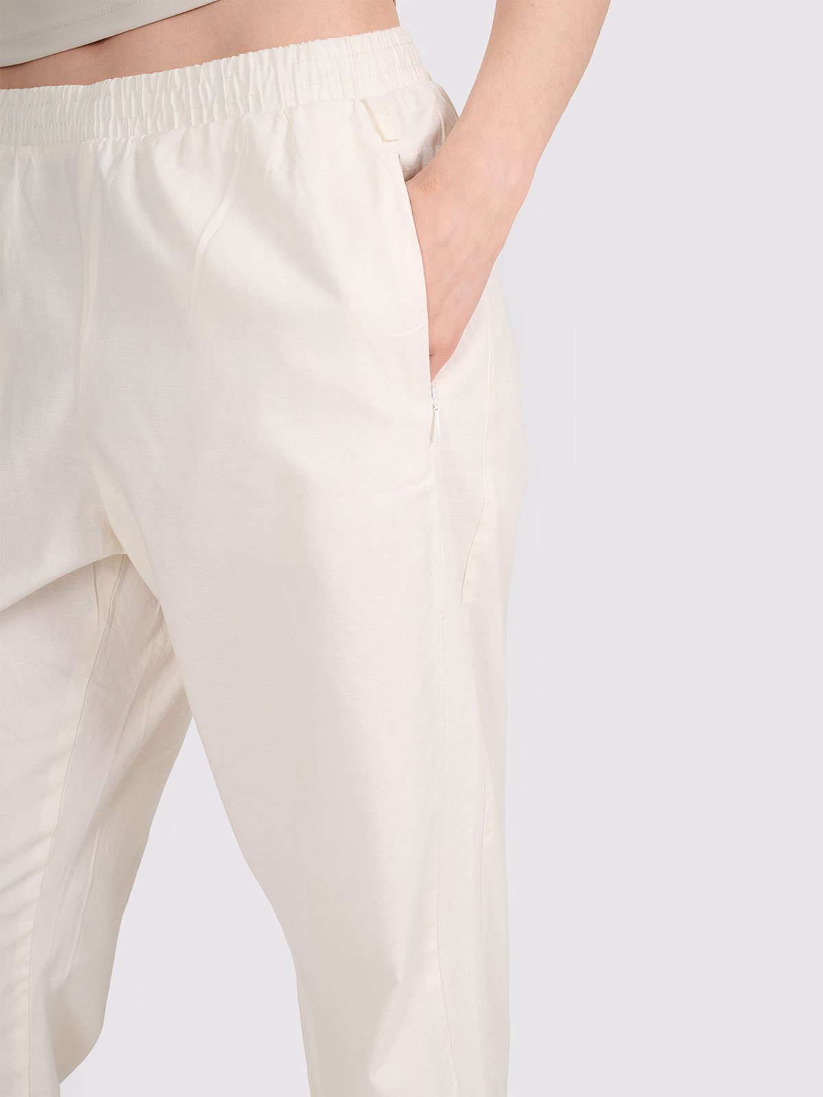 Spodnie casual damskie - żółte