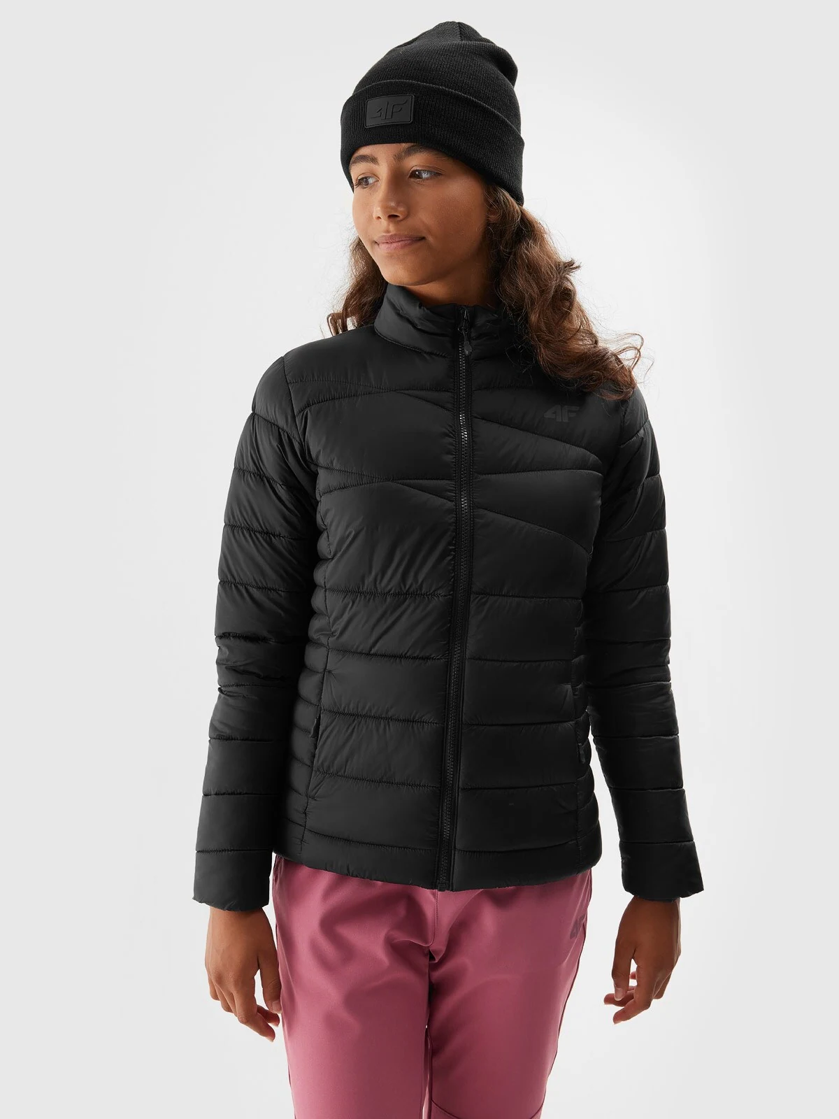 Kurtka puchowa z wypełnieniem syntetycznym dziewczęca