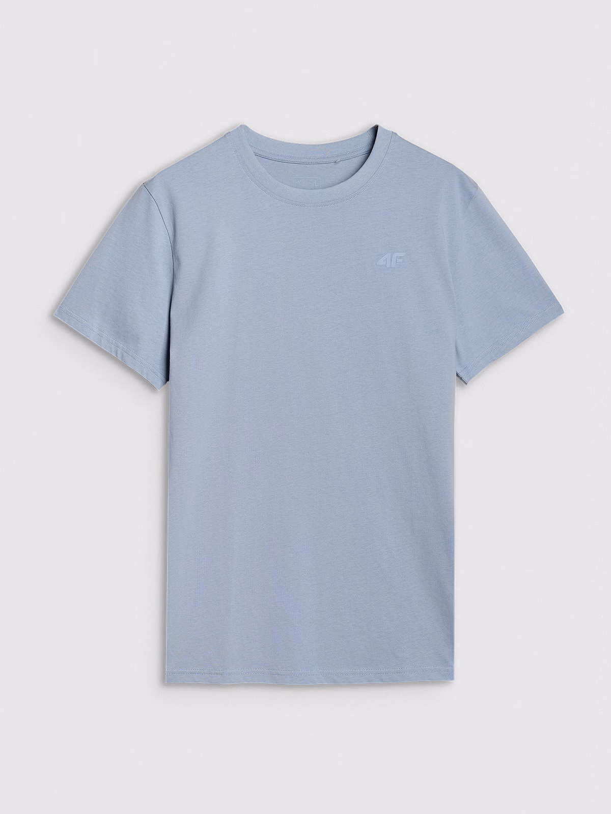 T-shirt regular gładki męski - beżowy