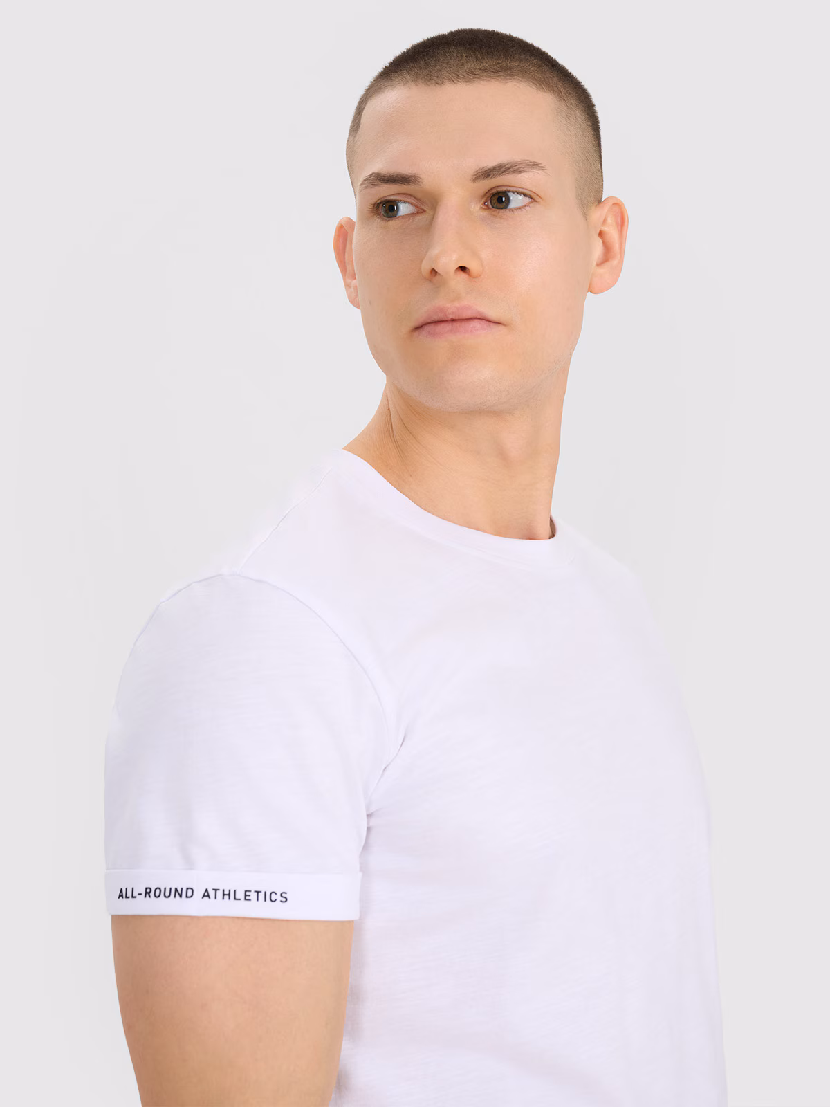 T-shirt regular gładki męski - biały