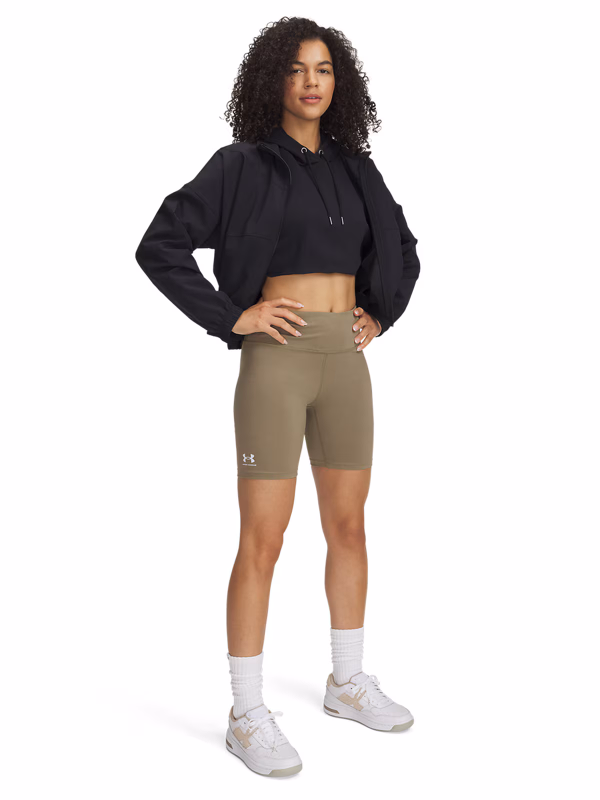 Spodenki kolarki damskie Under Armour Campus 7in Short - brązowe