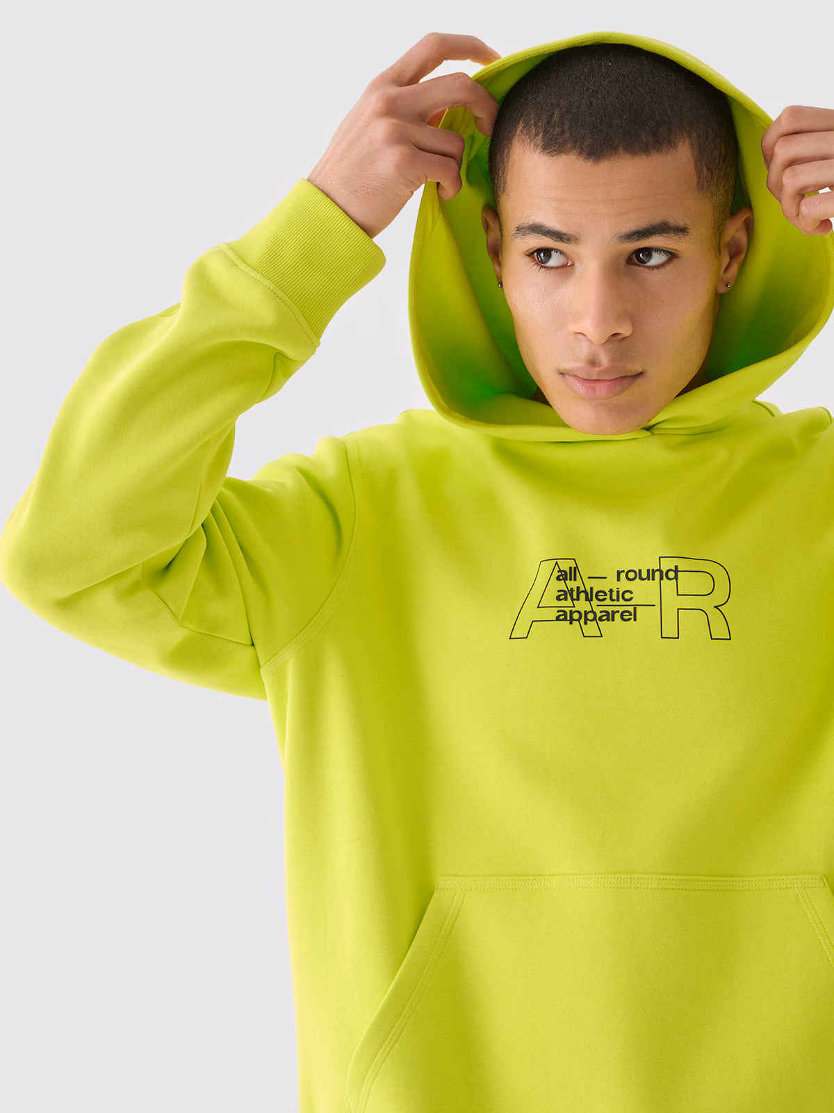 Bluza dresowa nierozpinana z kapturem męska - zielona