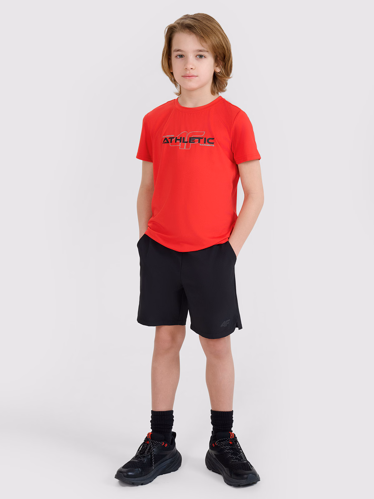 Spodenki sportowe szybkoschnące chłopięce - czarne