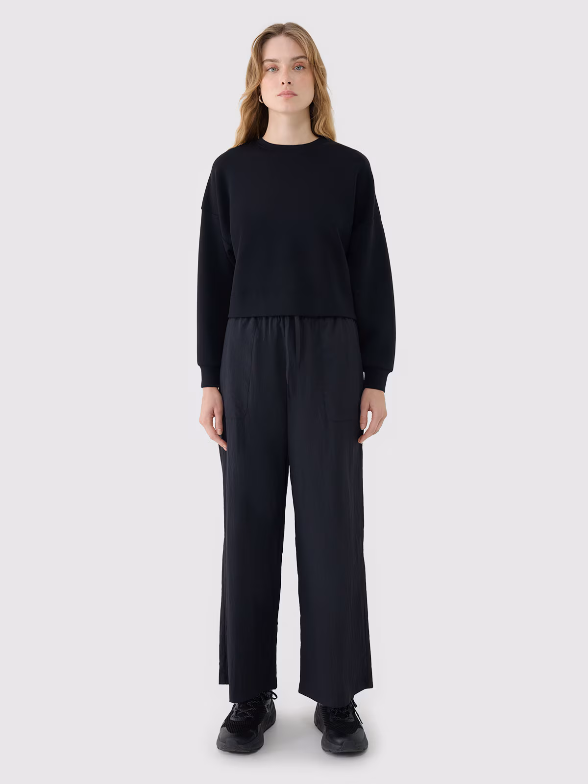 Bluza dresowa nierozpinana z modalem damska - niebieska