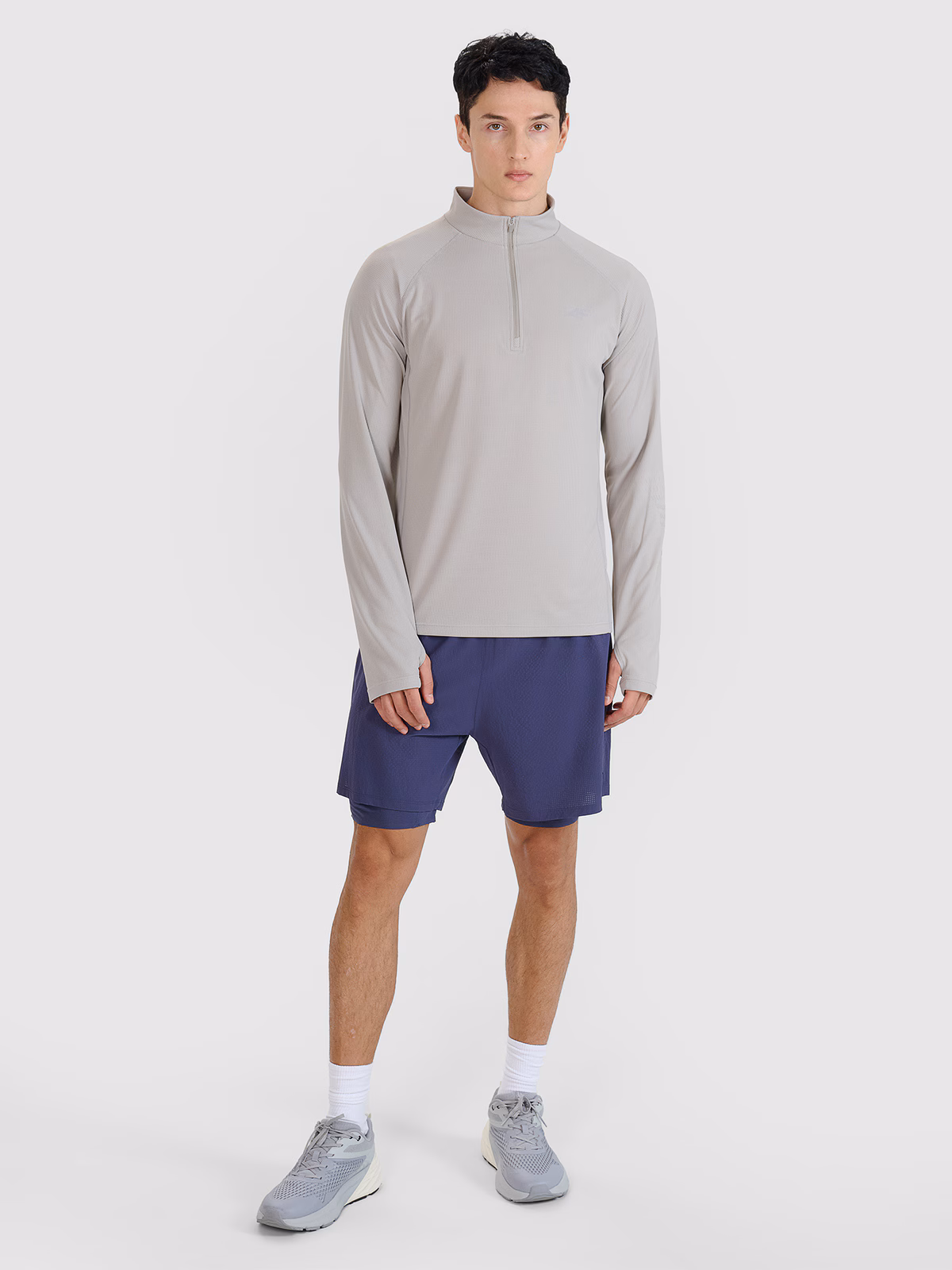 Longsleeve do biegania w terenie szybkoschnący męski - granatowy