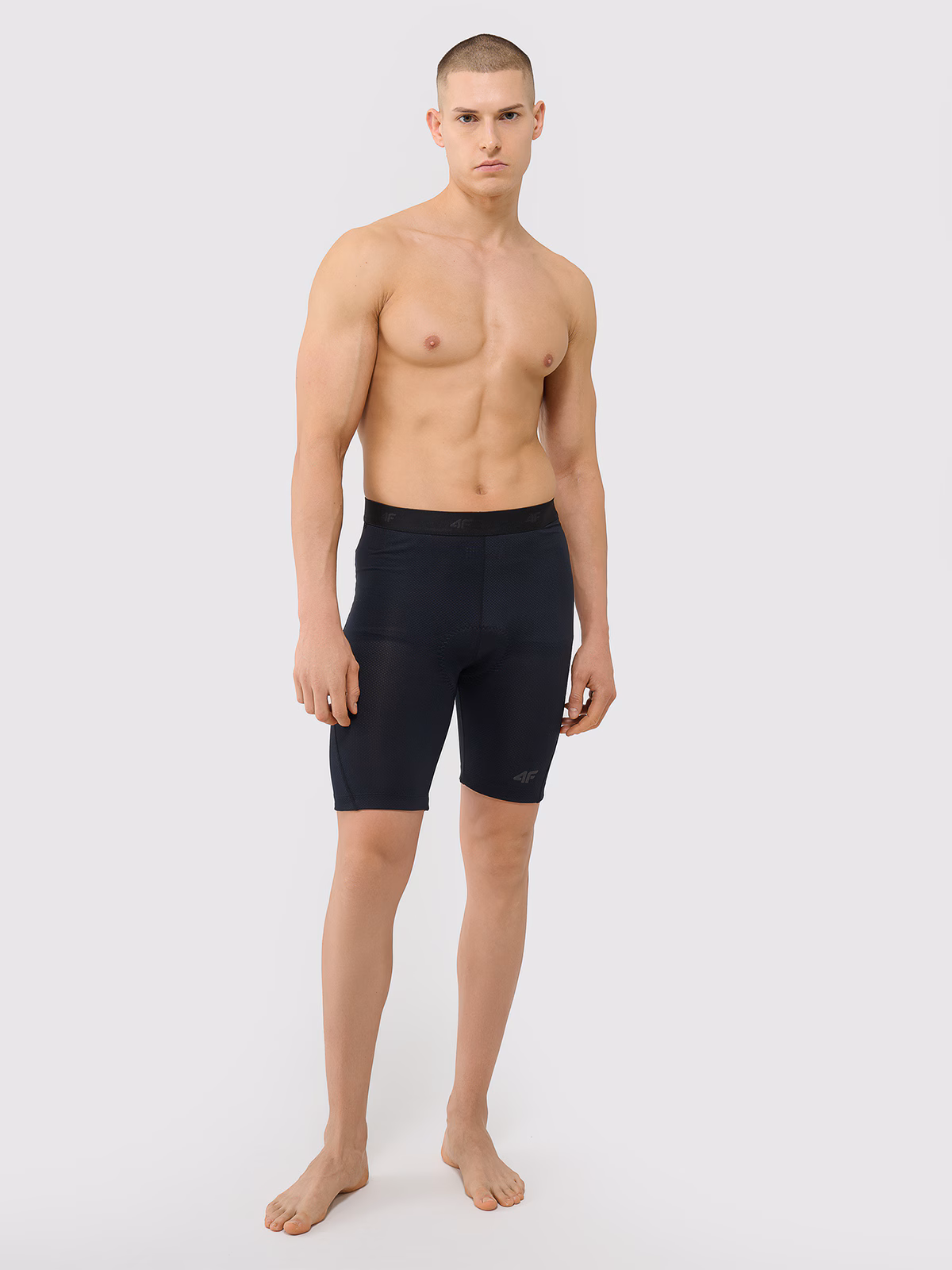 Legginsy krótkie rowerowe z żelowo-piankową wkładką męskie - czarne