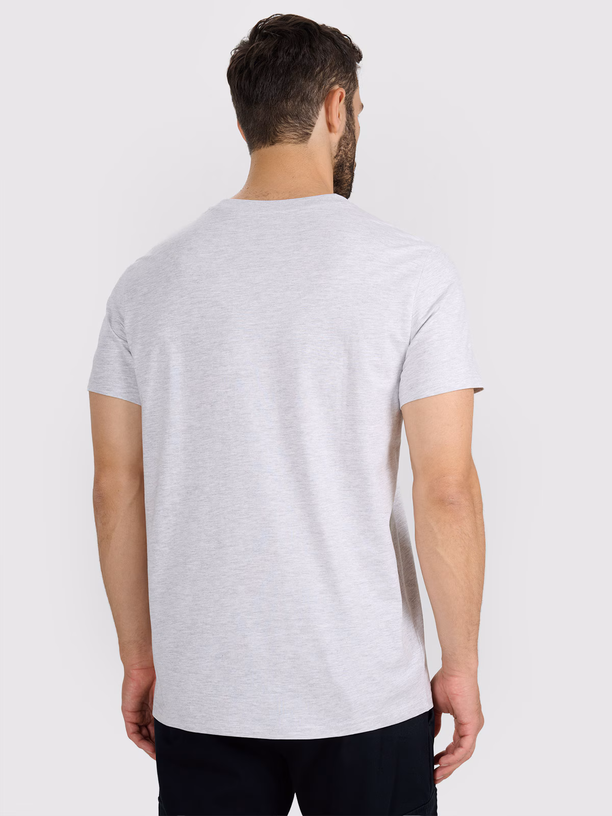 T-shirt regular z nadrukiem męski - granatowy