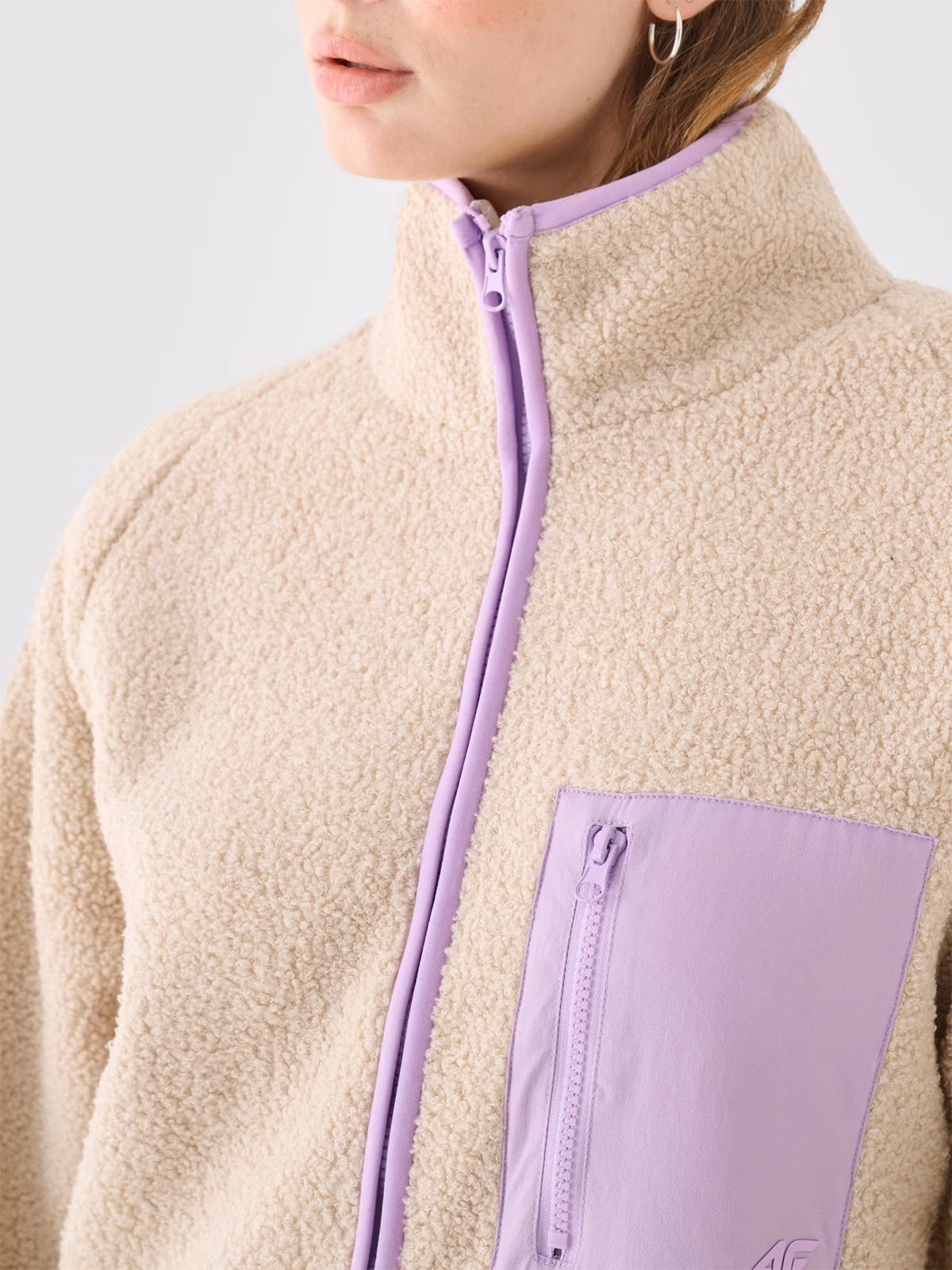 Polar sherpa ze stójką damski - beżowy