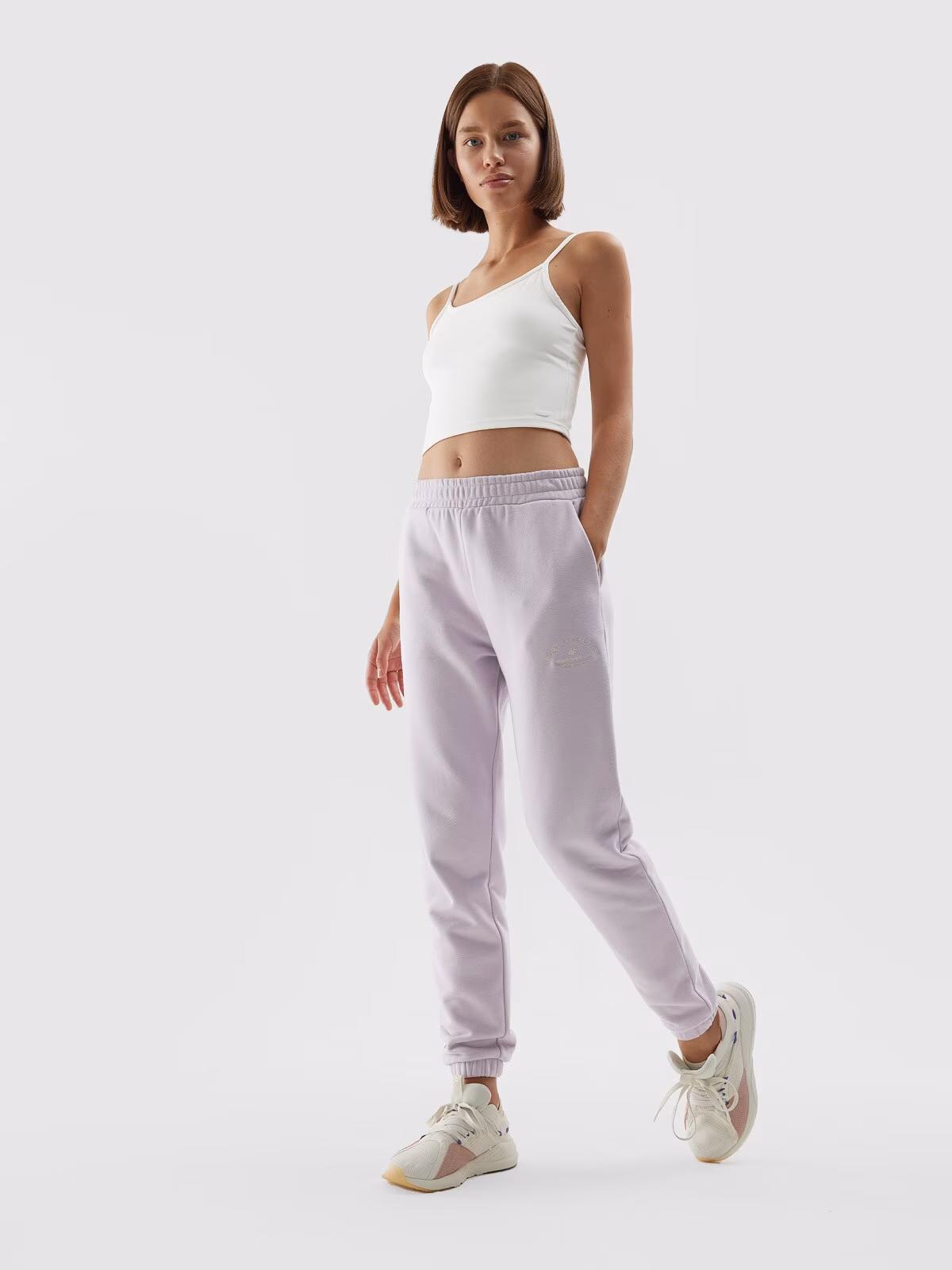 Crop-top slim gładki damski - fioletowy