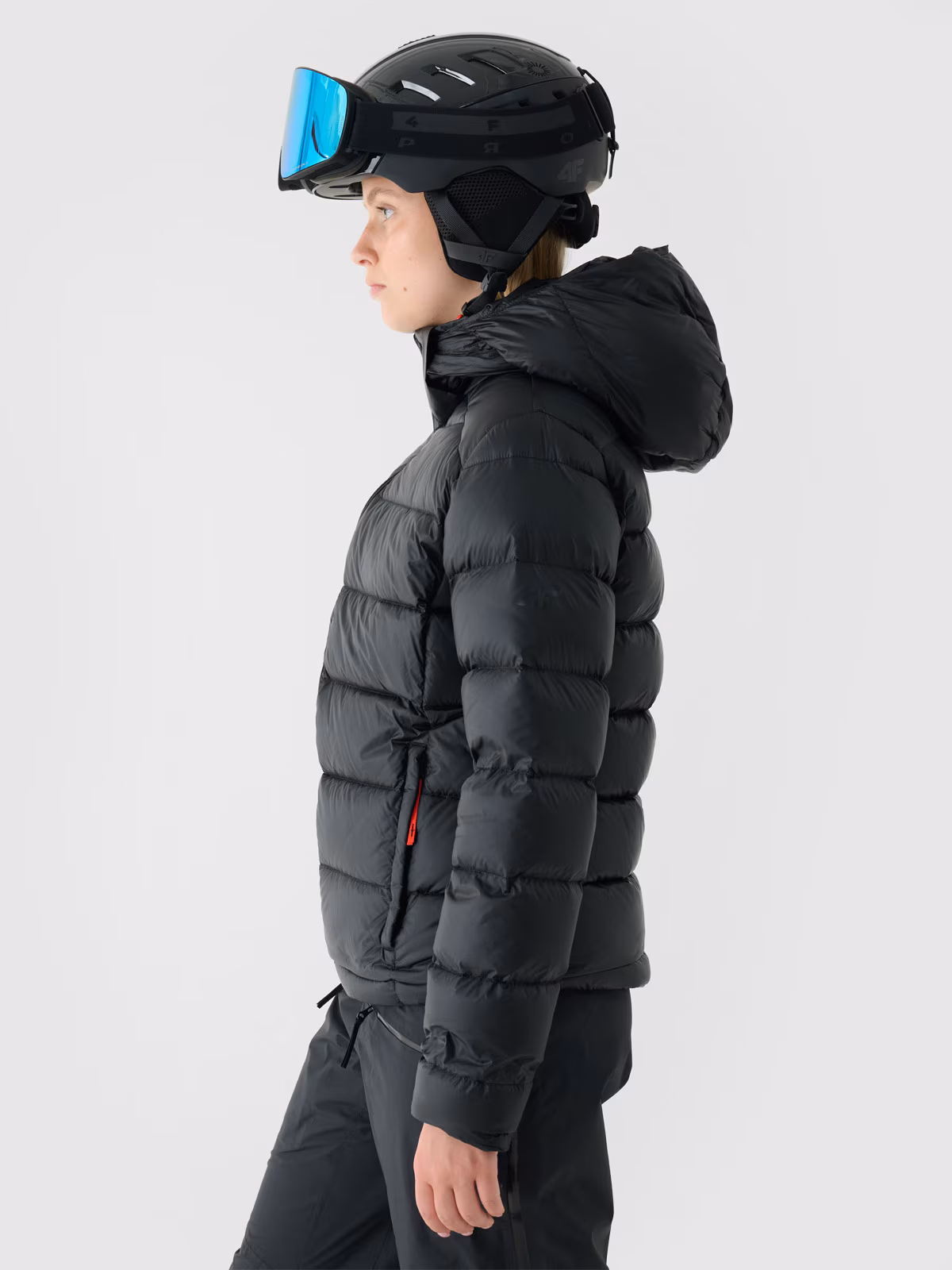 Kurtka puchowa z naturalnym wypełnieniem damska - czarna