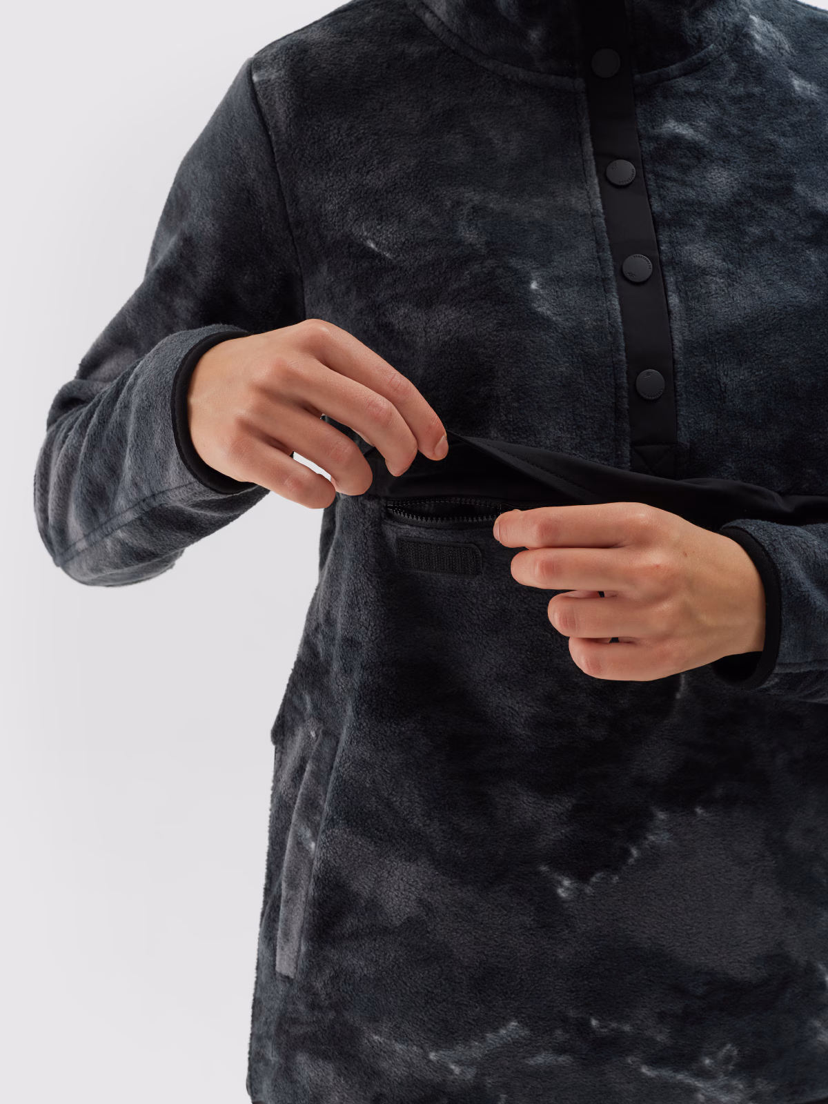 Polar ze stójką oversize damski - multikolor