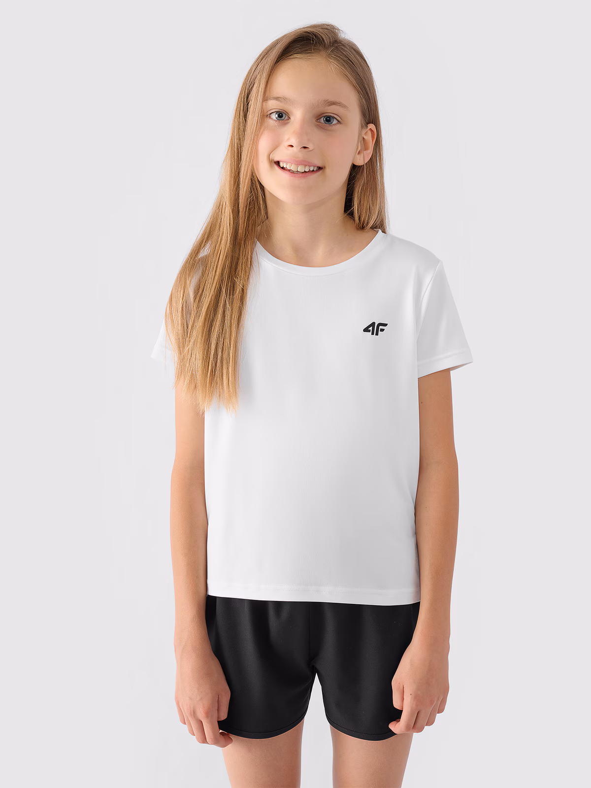 Komplet sportowy szybkoschnący na WF (koszulka+spodenki+worek) dziewczęcy - multikolor