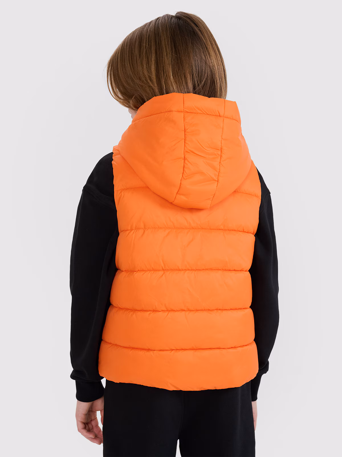 Bezrękawnik puchowy z wypełnieniem syntetycznym chłopięcy - pomarańczowy