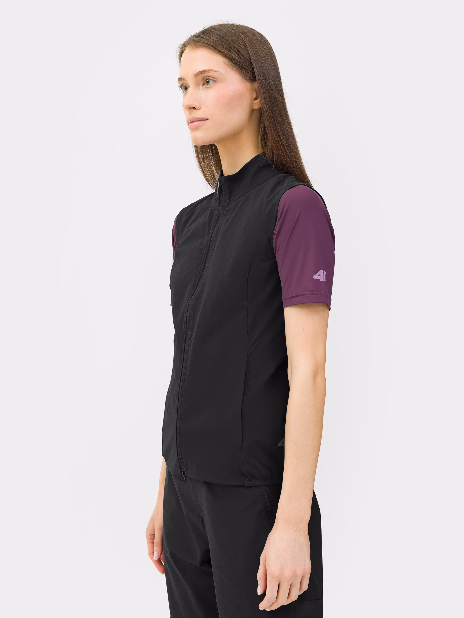 Bezrękawnik rowerowy rozpinany bez kaptura damski