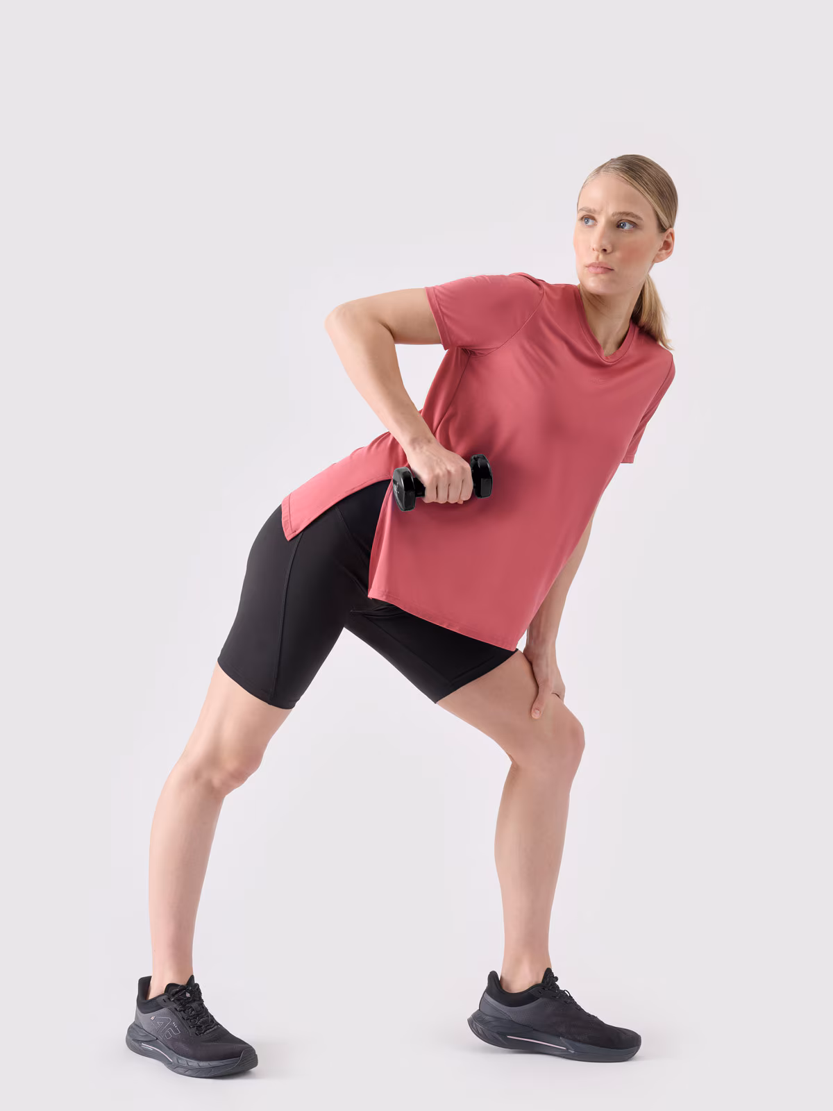 Koszulka treningowa ciążowa szybkoschnąca damska - różowa