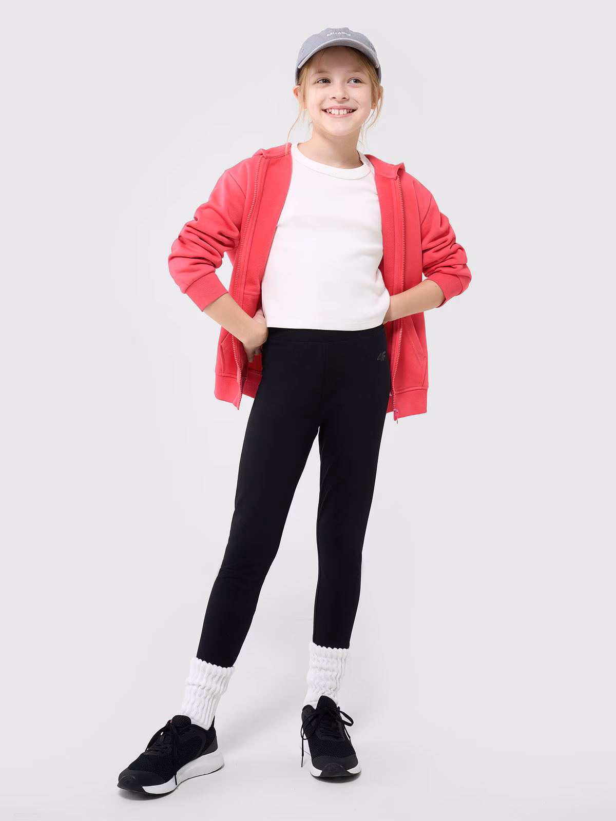 Legginsy dzianinowe dziewczęce - czarne