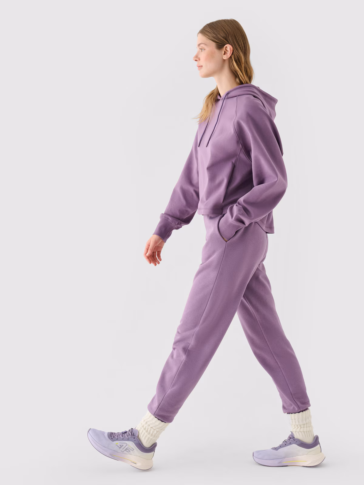 Spodnie dresowe joggery damskie - fioletowe