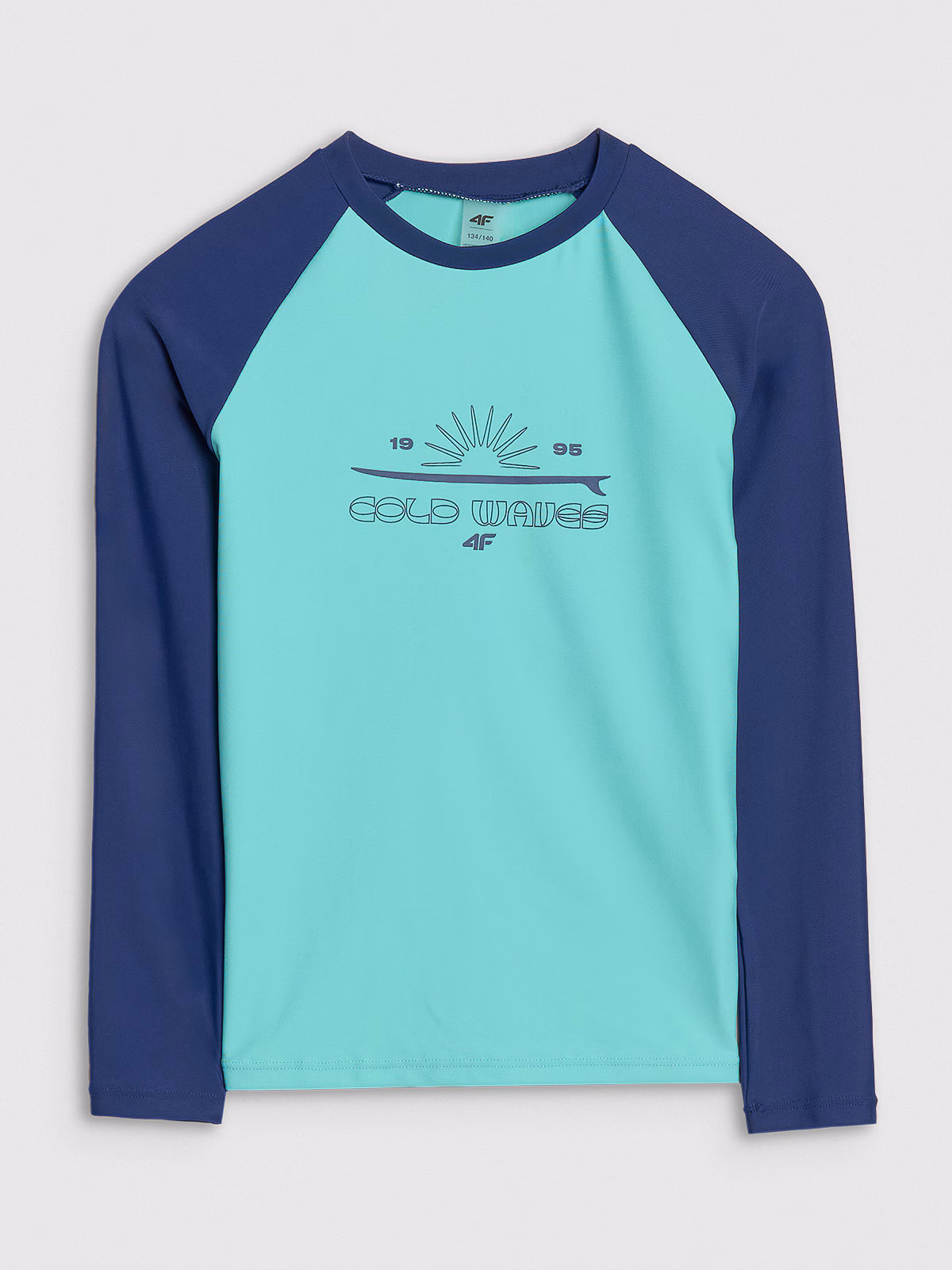 Longsleeve do pływania z nadrukiem chłopięcy - zielony