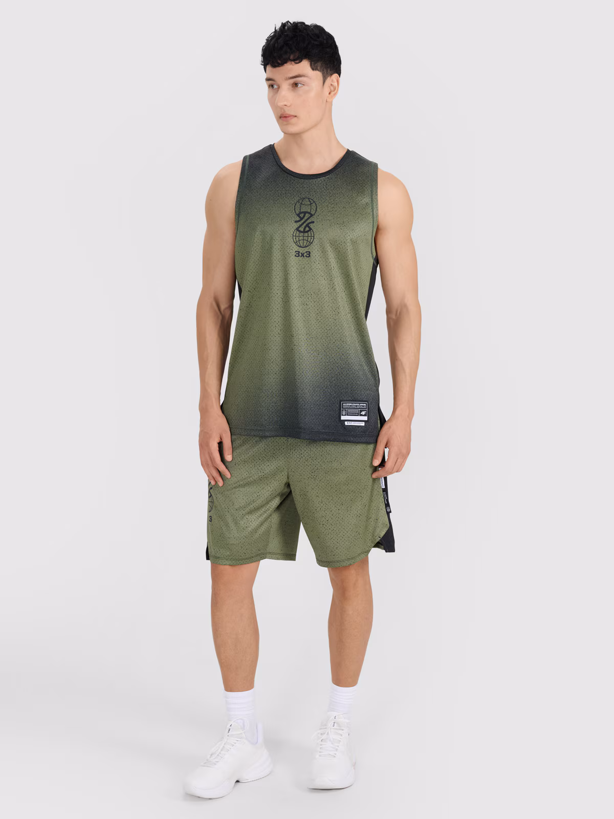 Tank top do koszykówki oversize szybkoschnący męski - multikolor