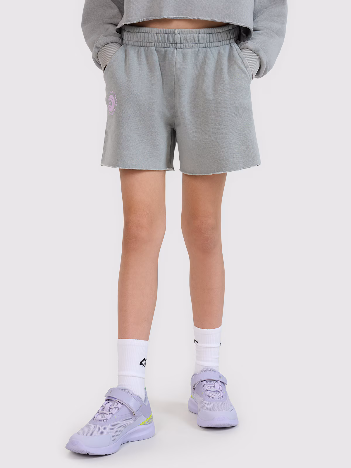 Spodenki dresowe dziewczęce - szare