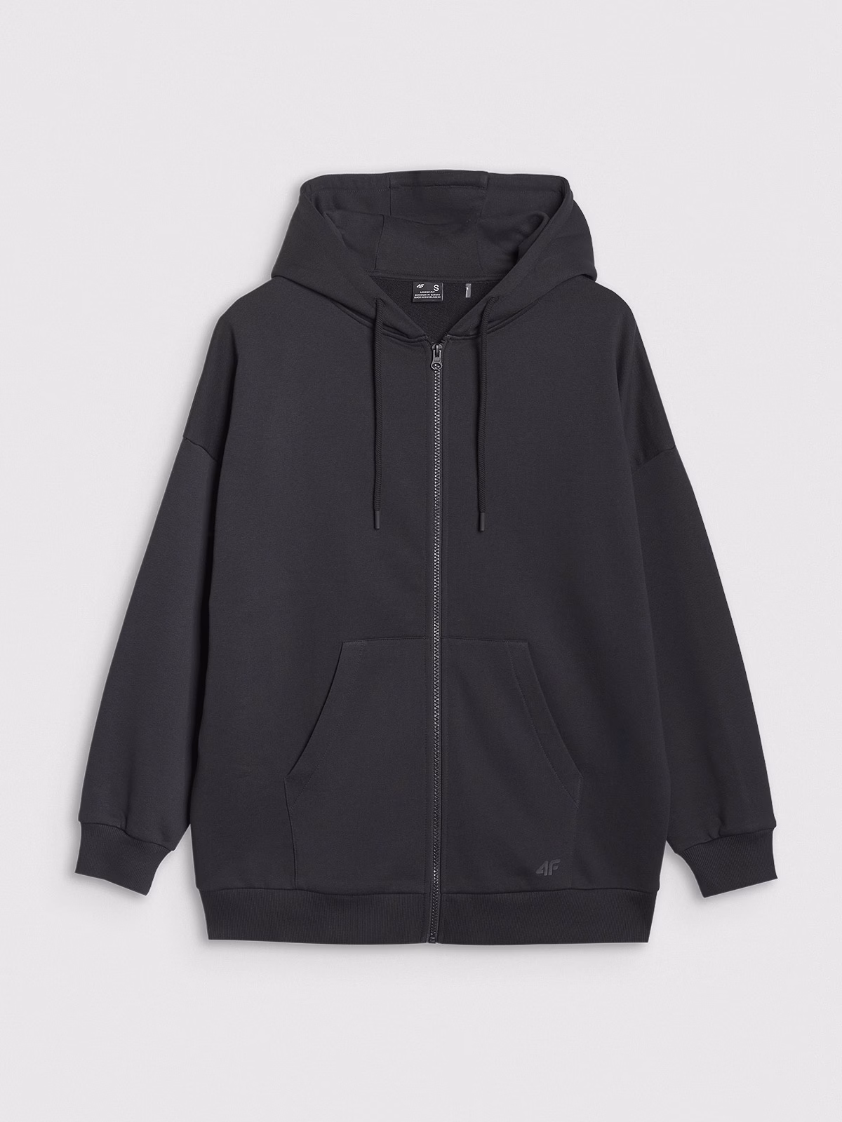 Bluza dresowa rozpinana z kapturem damska - czarna