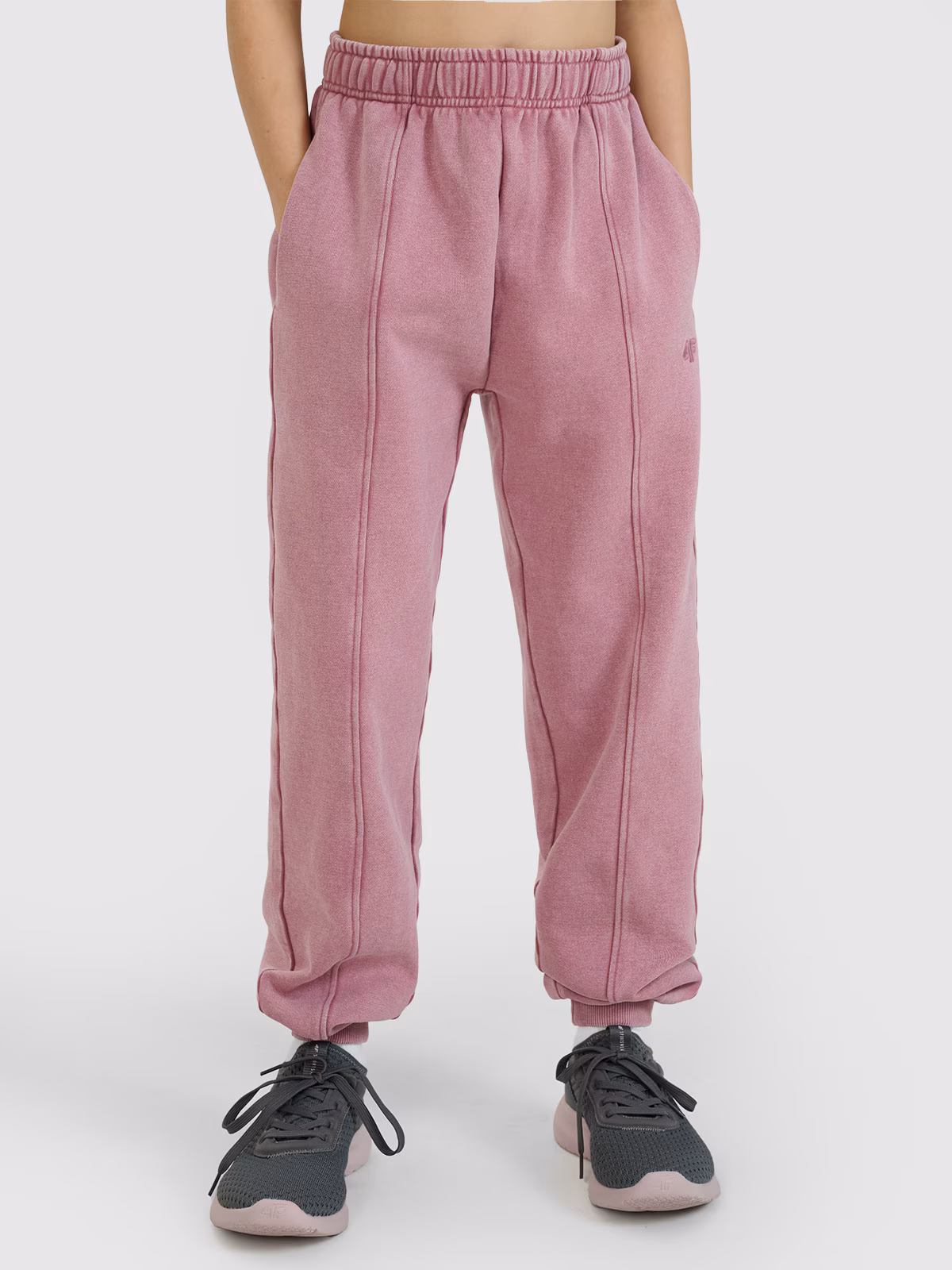 Spodnie dresowe joggery dziewczęce 4F JUNIOR x Anna Lewandowska - różowe